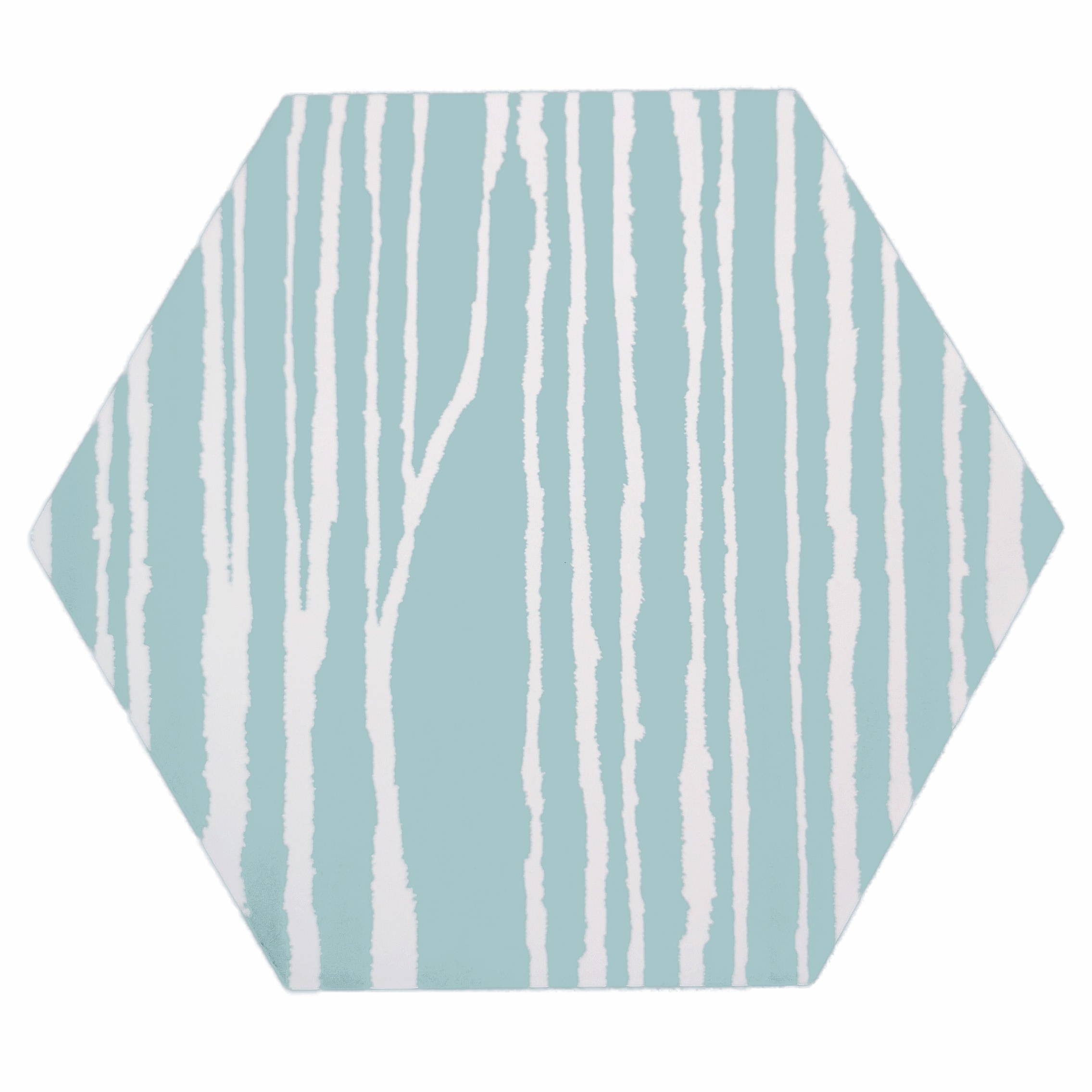 Artmore Tile EXT3RD107891 Sample- Modern Hex Zen Turquoise 8-in x 9-in Matte Porcelain Encaustic Hexagon Floor and Wall Tile
