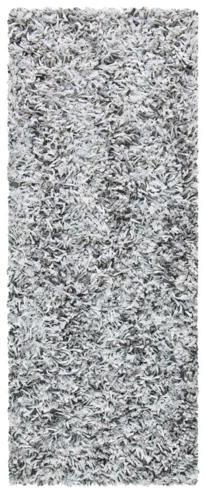 Safavieh SG960F-3 Rio Santo Shag 3 x 5 (ft) Loomed Polyester Gray/Ivory Rectangular Indoor Throw rug