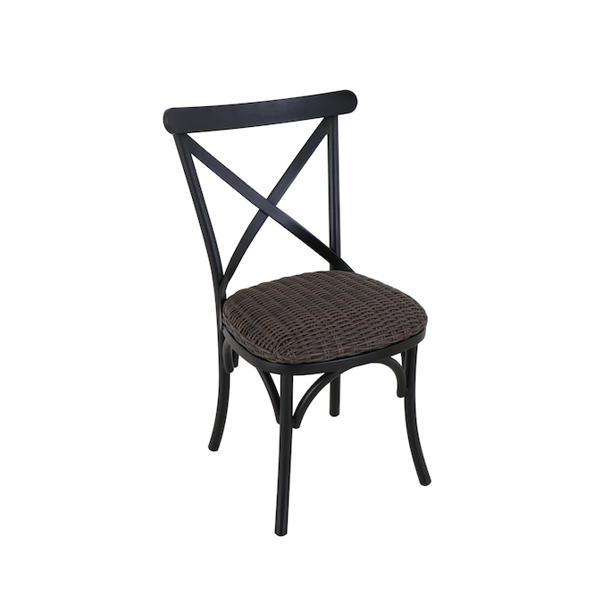 Allen Roth Chesterbrook Set Of 2, Black Metal Dining Chairs Set Of 2