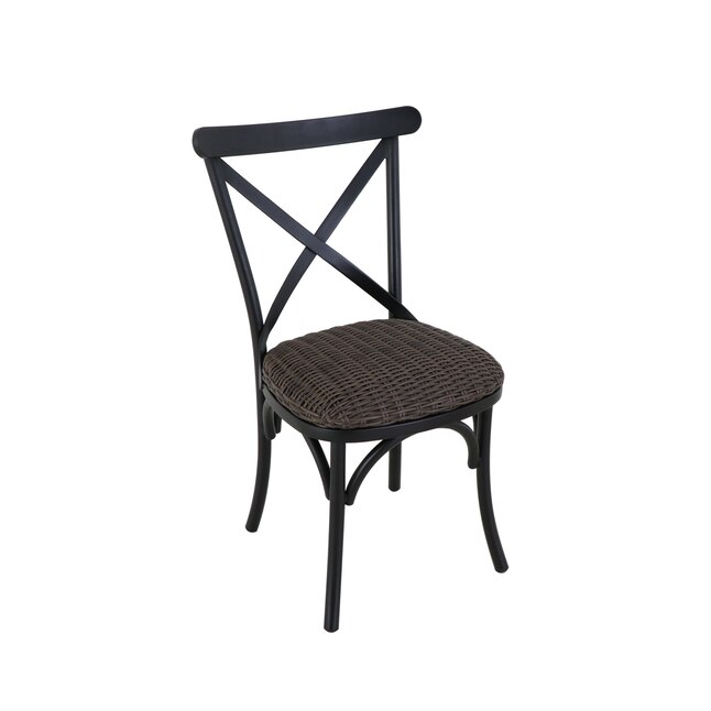 Allen Roth Chesterbrook Set Of 2, Woven Seat Dining Chair Black