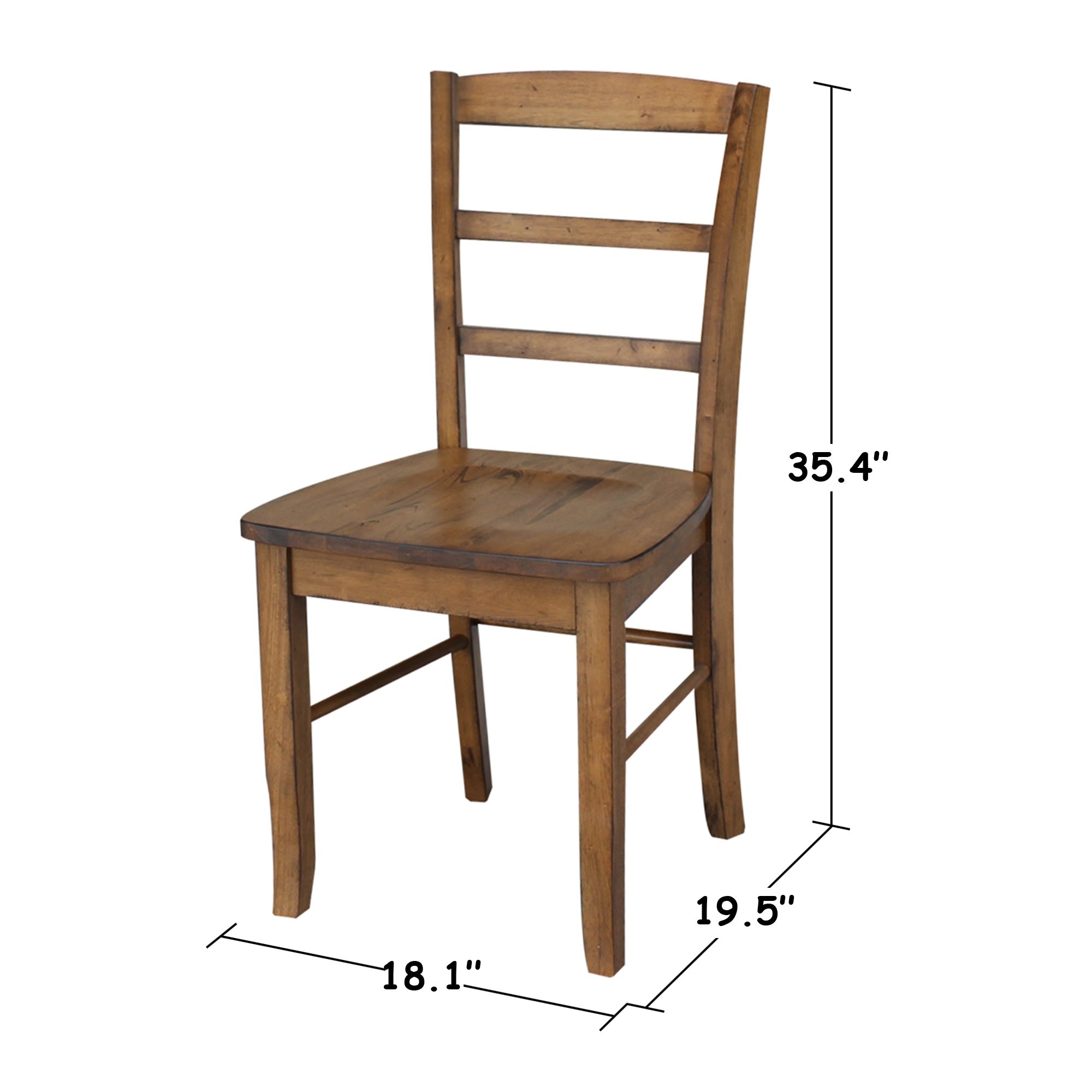 International Concepts Set of 2 Traditional Dining Side Chair (Wood ...