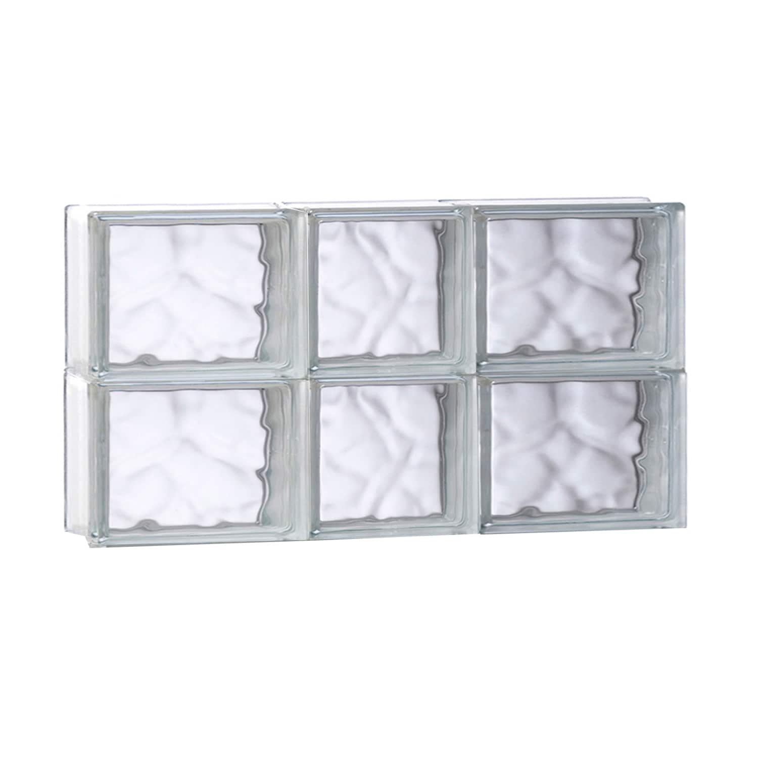 REDI2SET S2212DC Wavy Glass 21-1/4-in x 11-1/2-in Frameless Replacement Glass Block Window
