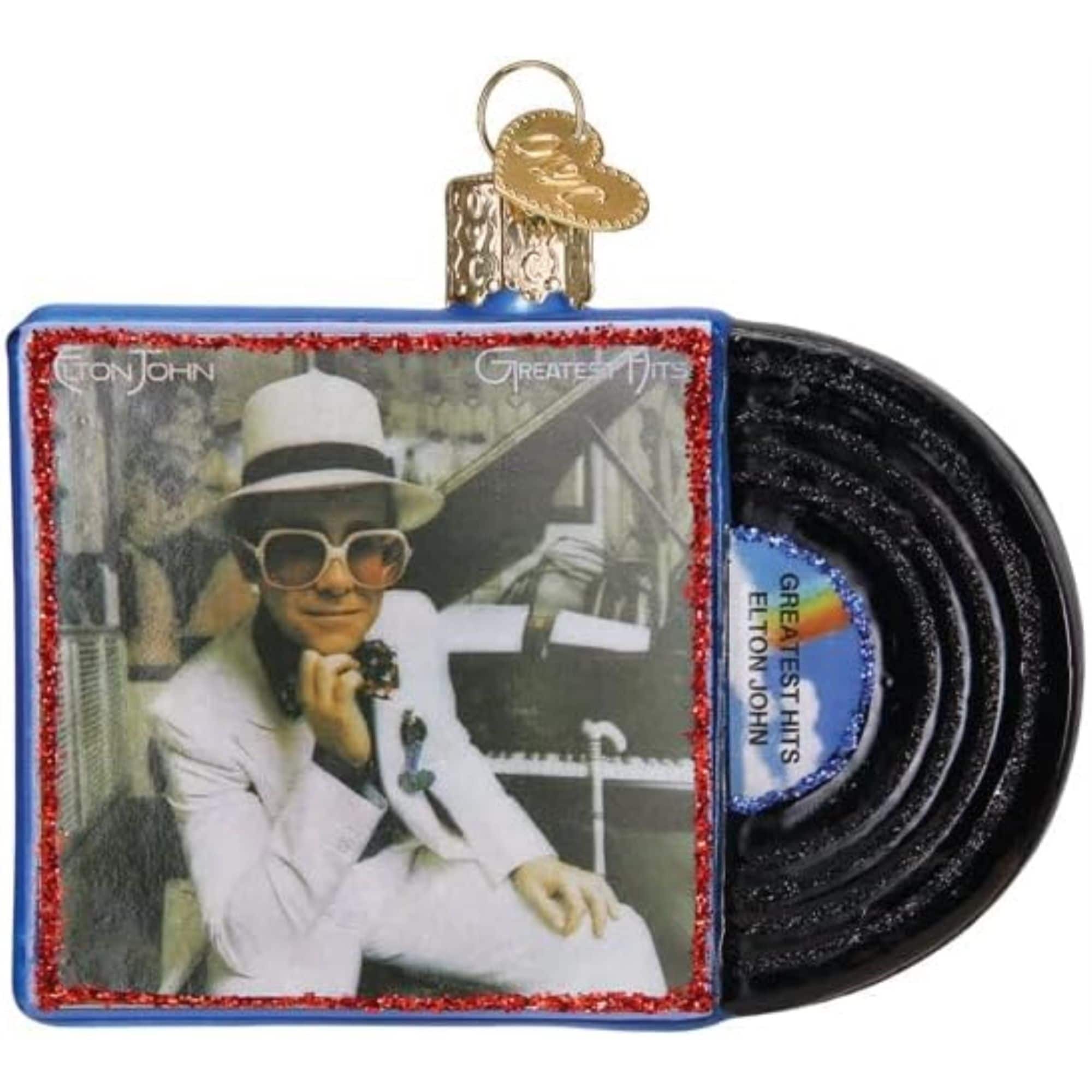 Old World Christmas 729343380685 Blown Glass Ornament for Christmas Tree - Elton John Greatest Hits Album