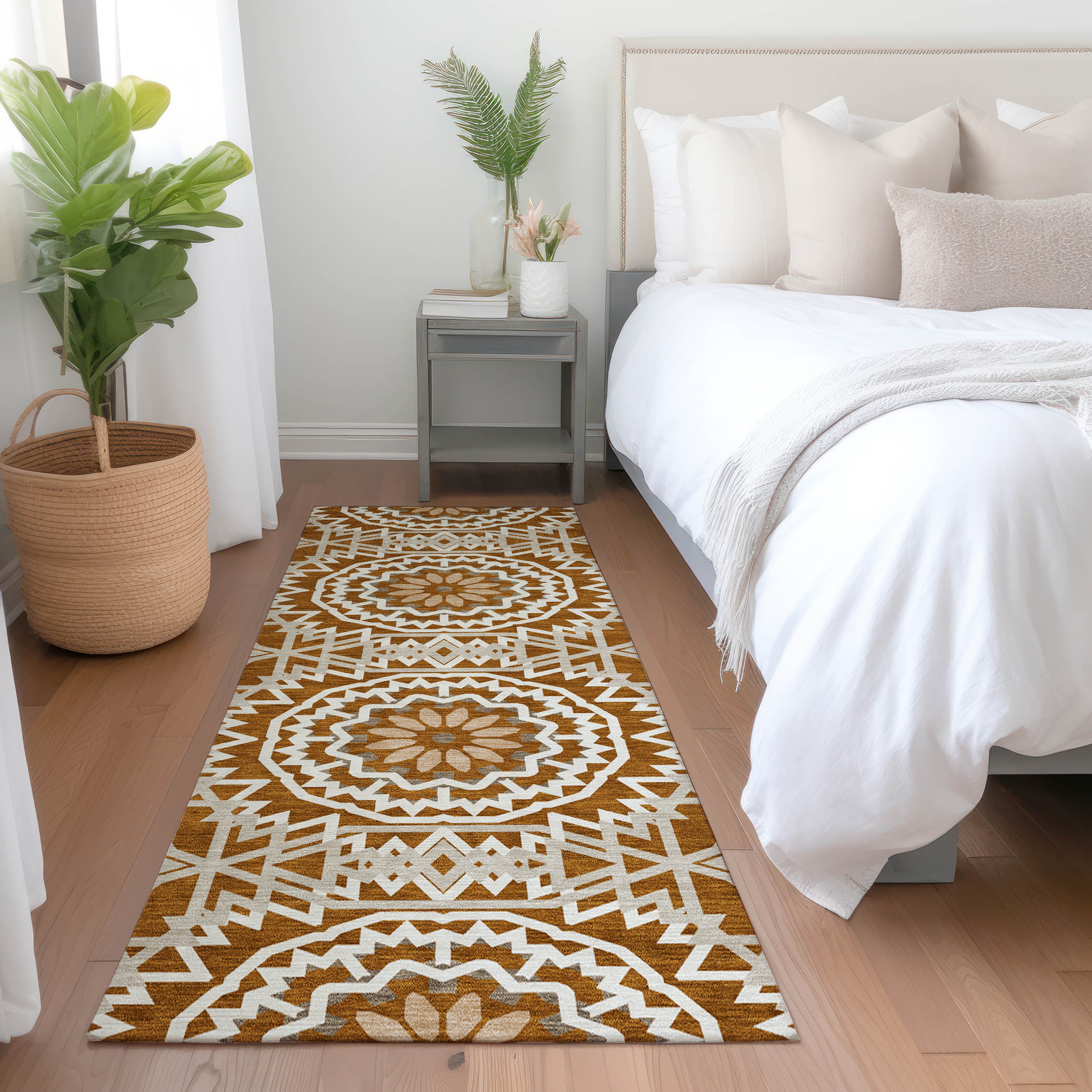 Addison Rugs ACN619PK2X8 Chantille ACN619PK 2 x 7 (ft) Polyester Paprika Rectangular Indoor/Outdoor Abstract Machine washable Runner rug
