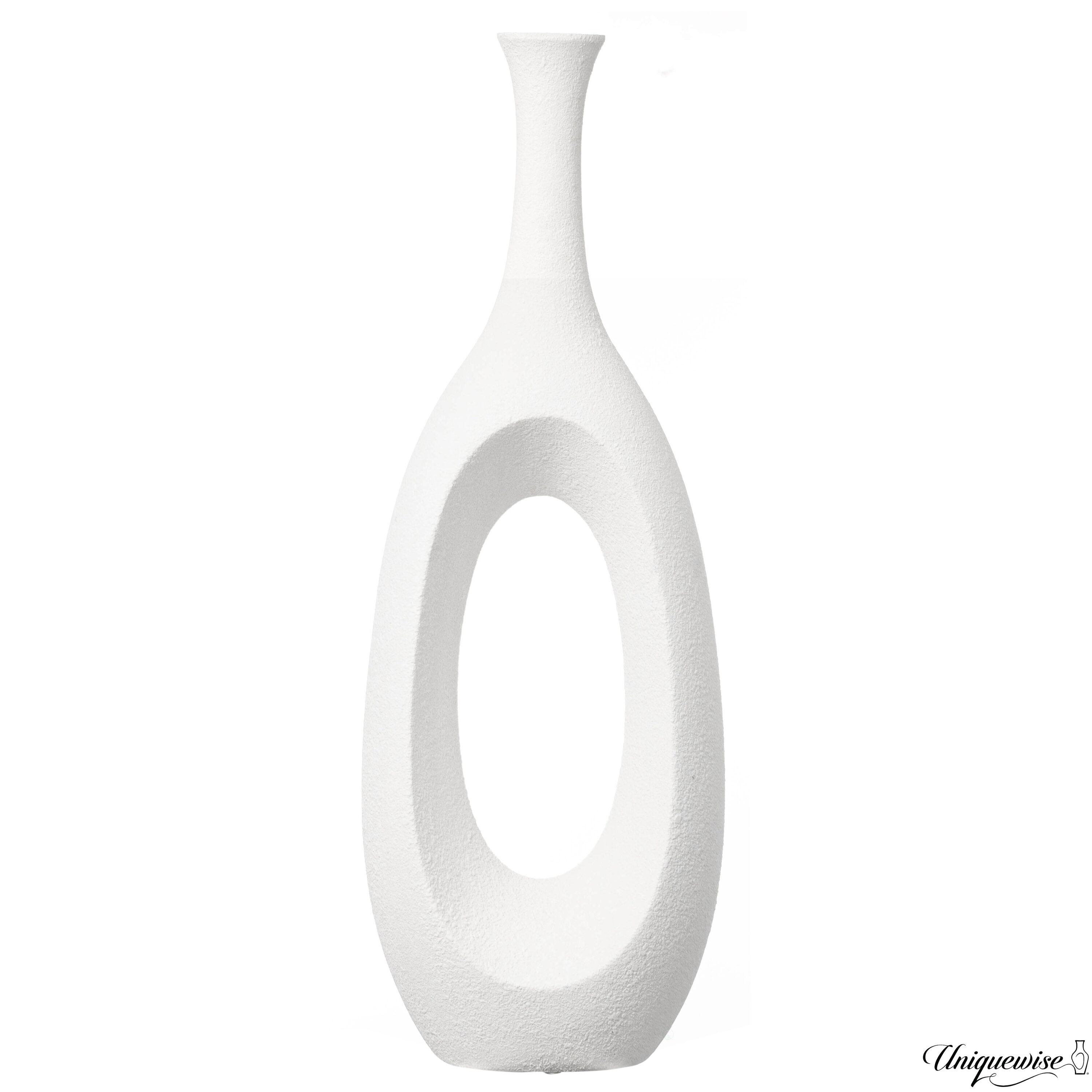 Uniquewise QI004677.L White Fiberglass Modern Vase