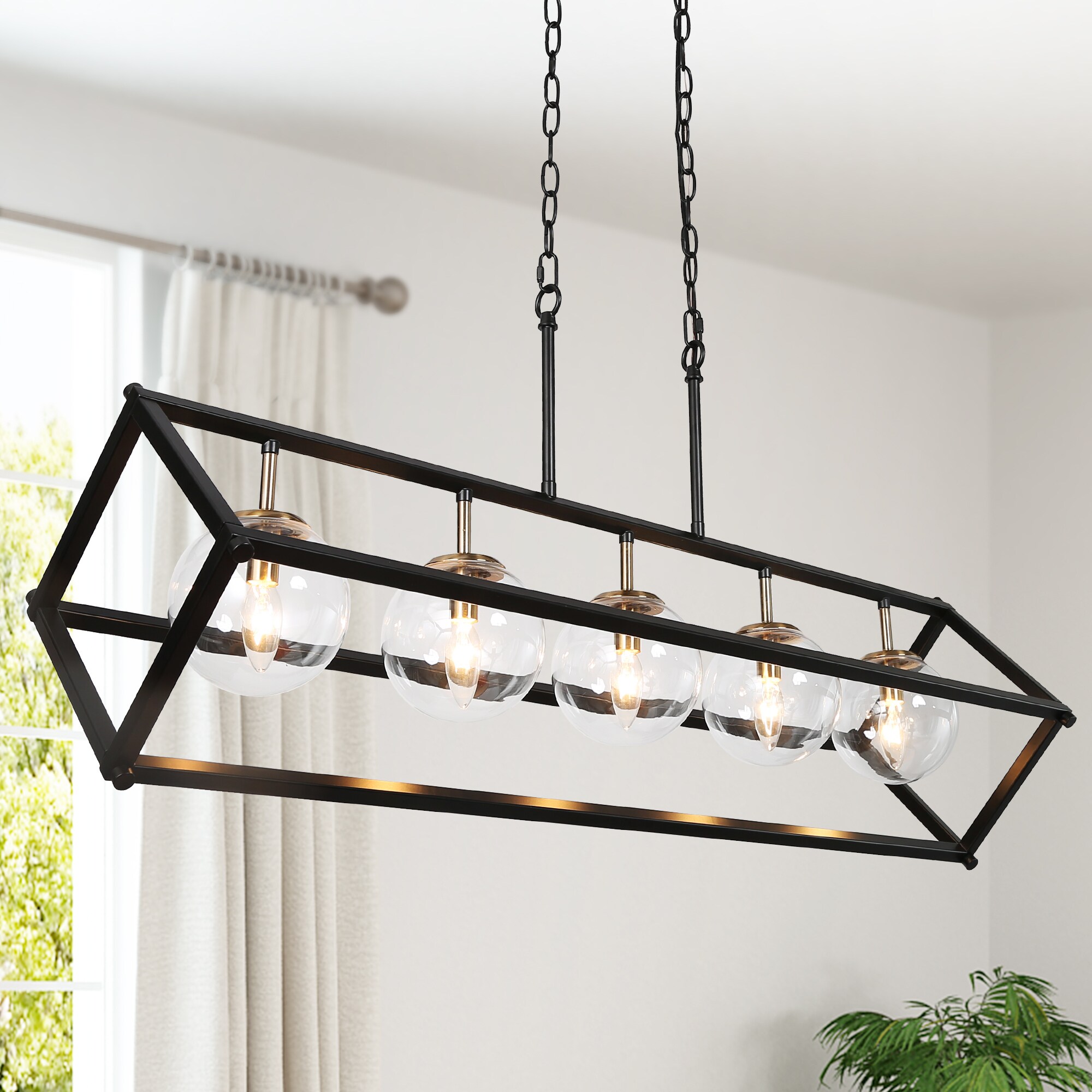 black industrial chandeliers