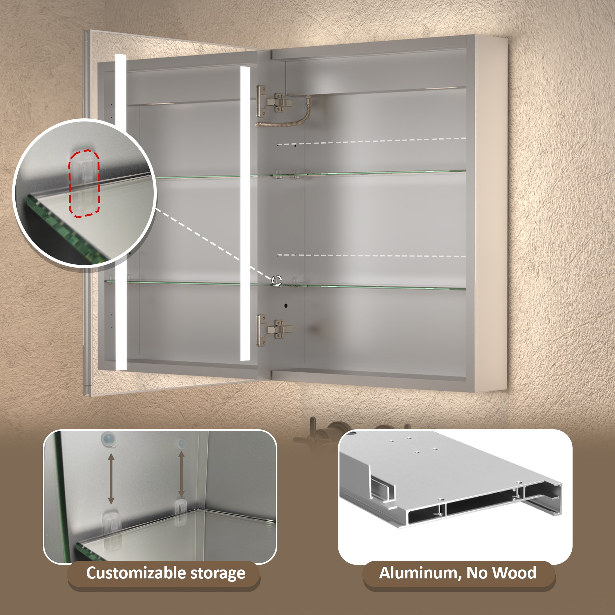 ExBrite DHMC2026V3L Bathroom-Medicine-Cabinets - View #10