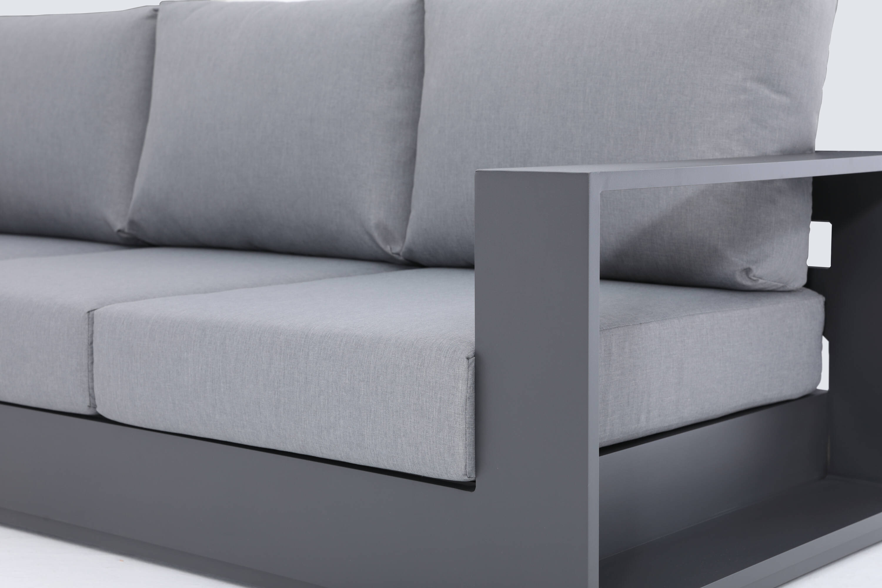 Deko Living Ficarazzi 4Piece Patio Conversation Set with Gray Olefin