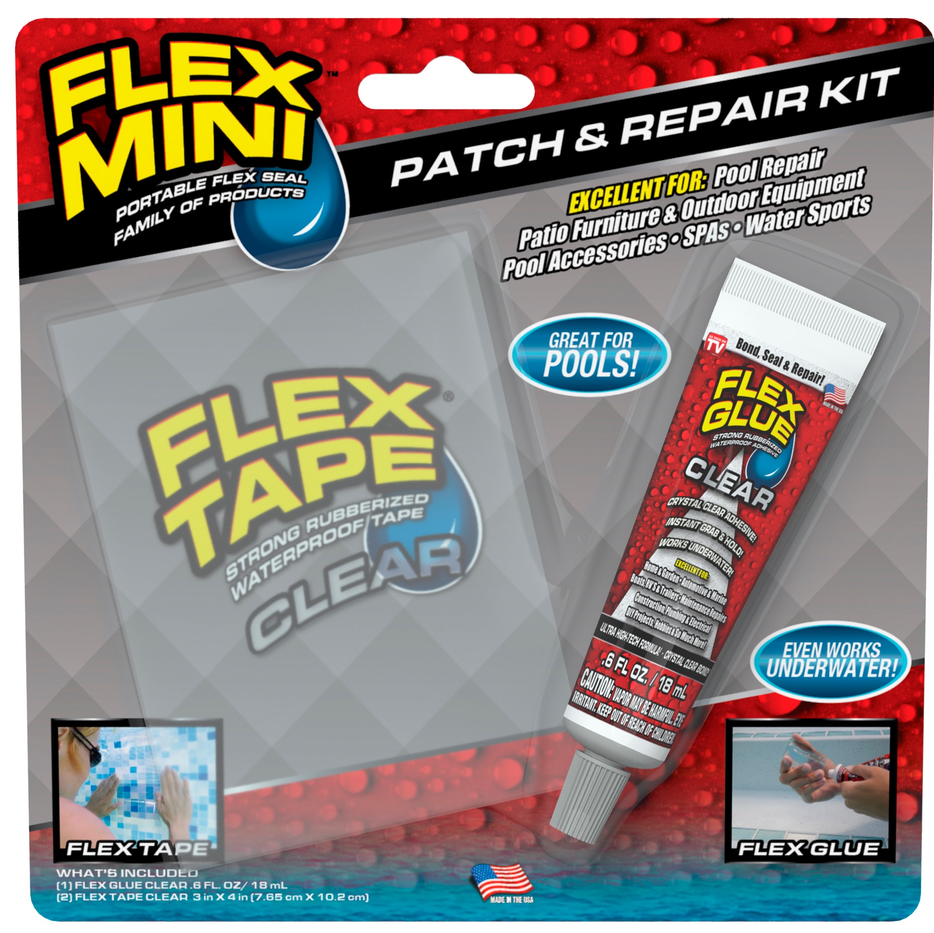 Flex Seal 0.3-ft Pool Vinyl Repair Patch Kit in the Pool Liner Accessories  department at