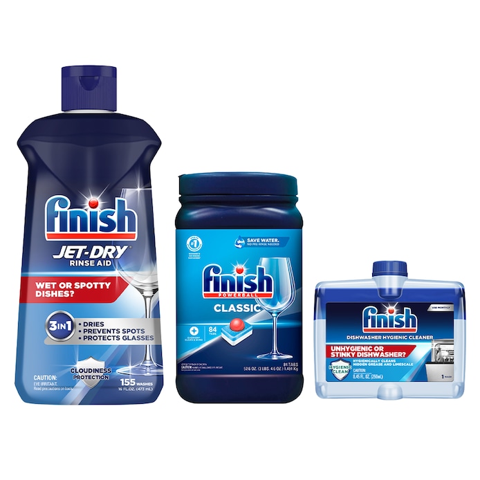 Shop Finish Total Dishwasher Cleaning - Dishwasher Detergent, Jet Dry  Rinsing Agent, & Dishwasher Cleaner at