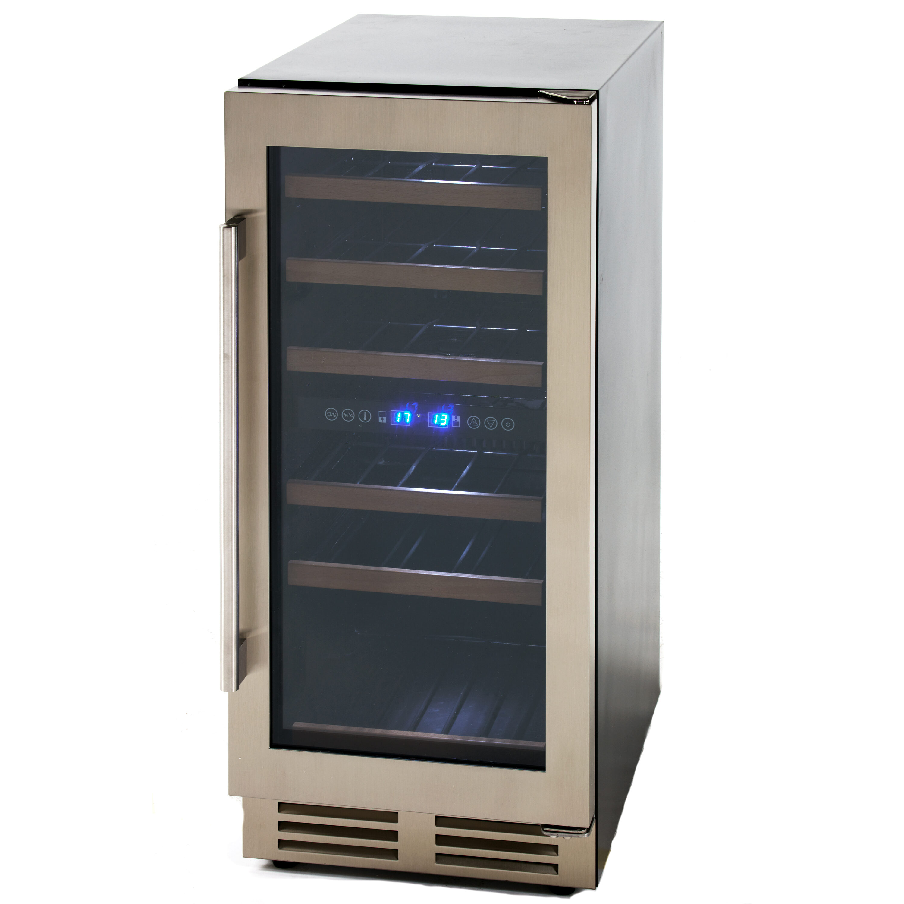 Avanti 15-in W 28-Bottles Stainless Steel Dual Zone Cooling Built-In ...