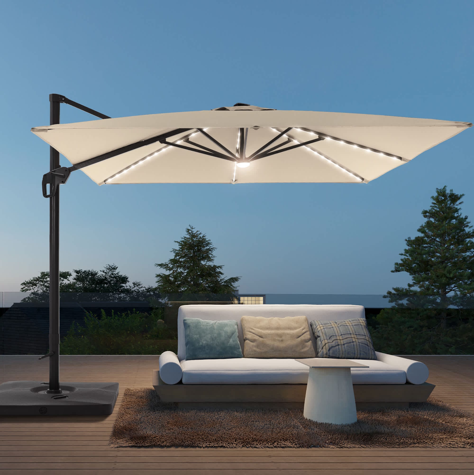 aok garden patio umbrella 6.5 x 10 Ft Rectangular Metal Pole, Outdoor Table Market Umbrella with Crank, 6 Steel Ribs, Polyester Canopy, Red : Patio, Lawn & Garden The innovative cantilever design lets you customize the angle Aok Garden 10x6.5FT Rectangular Patio