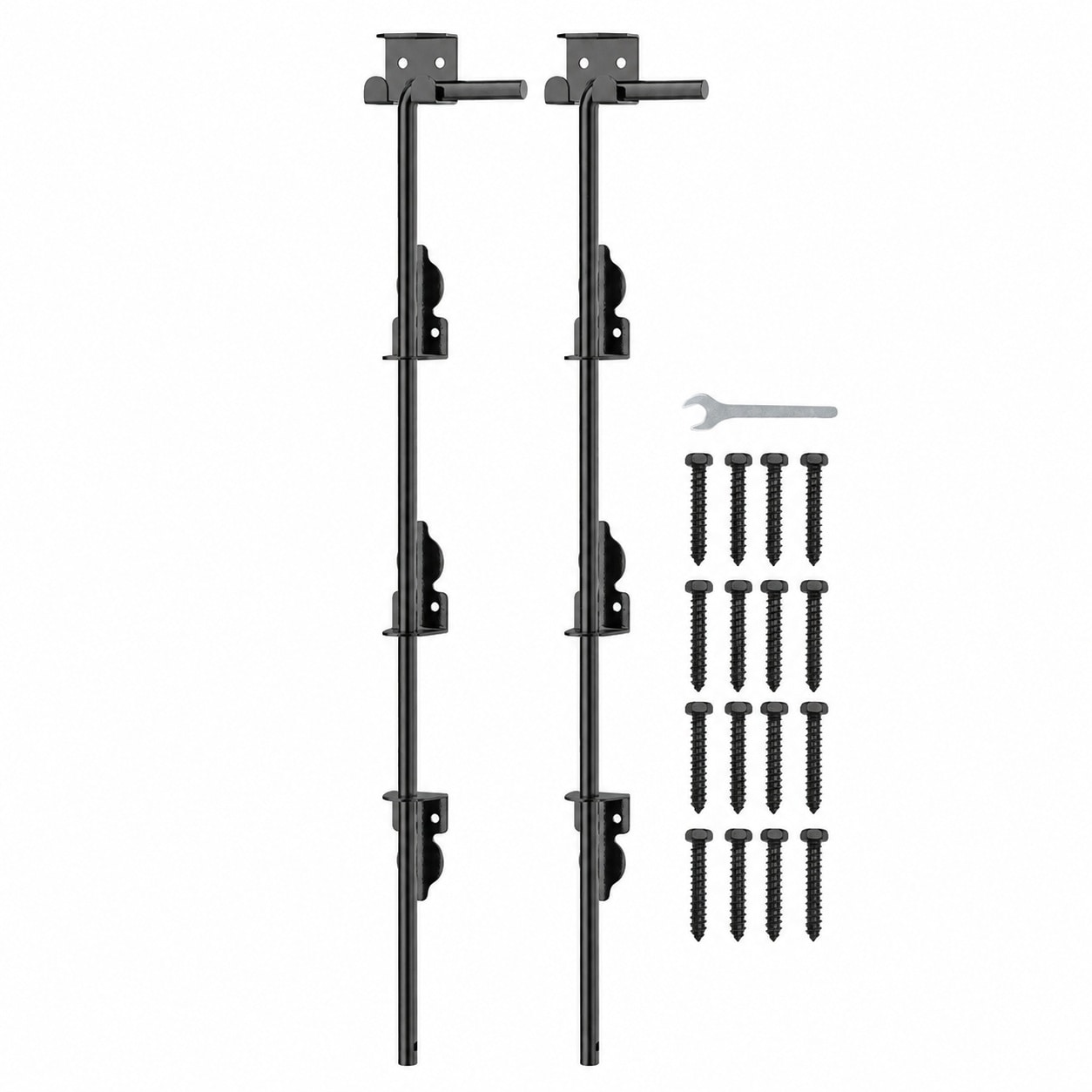 Etokfoks  24 in Steel Cane Bolt Drop Rod 2 Pack Waterproof Corrosion Resistant for Wood Metal Vinyl Gate