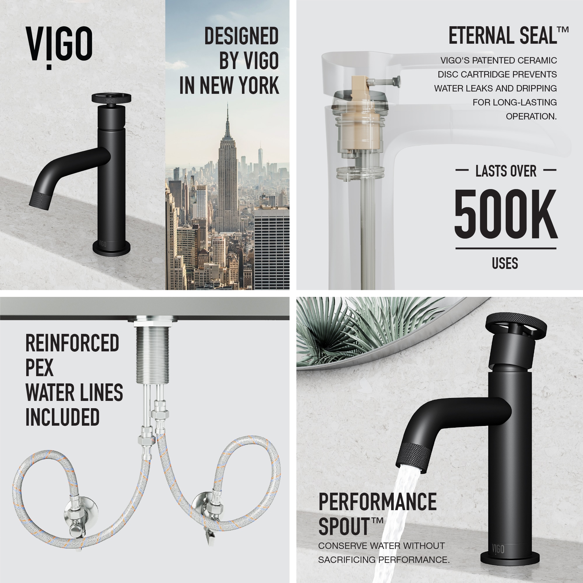 Matte Black Brass Single Handle Bathroom Faucet