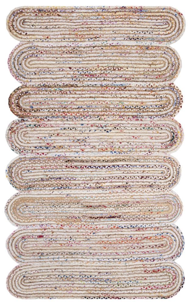 Safavieh CAP208A-6 Cape Cod Bristol 6 x 9 (ft) Jute Ivory/Multi Rectangular Indoor Abstract Coastal Area rug
