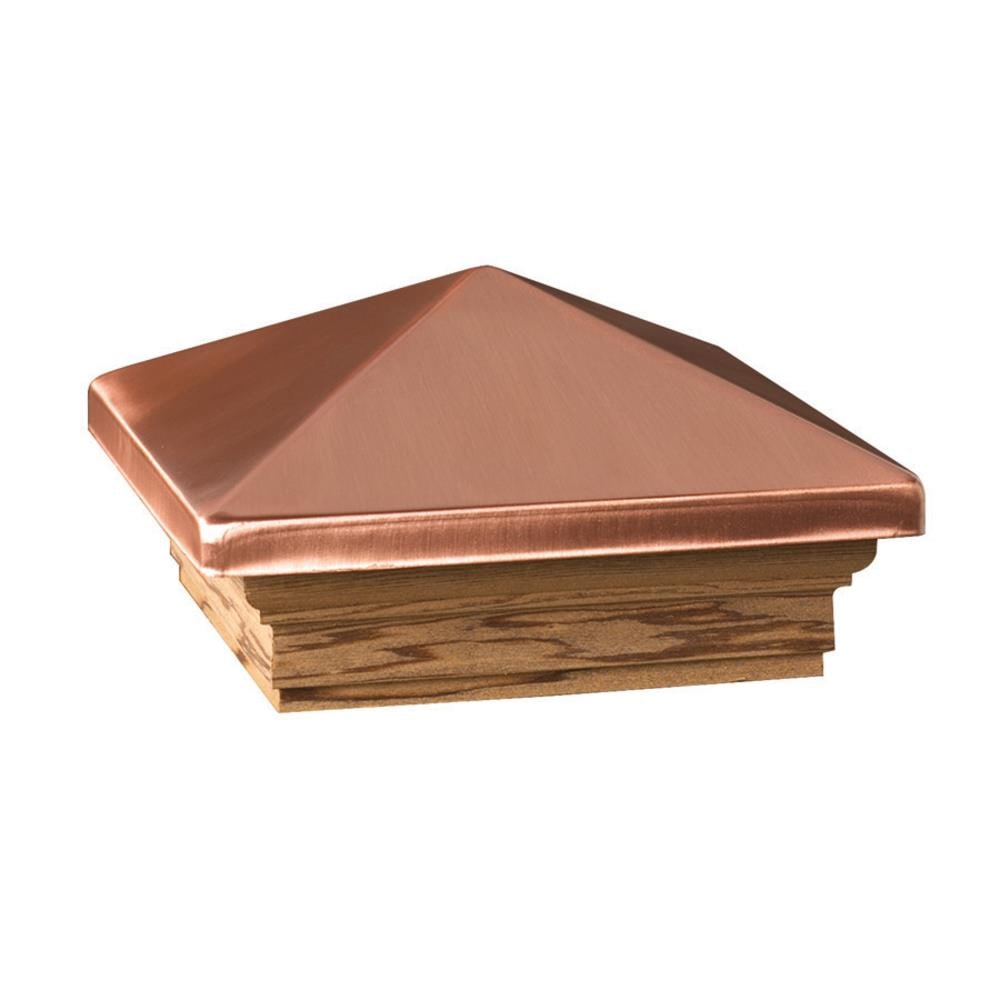 3 1/2" x 3 1/2" 10 Pack 4x4 Solid Copper Deck and Fence Post Cap 