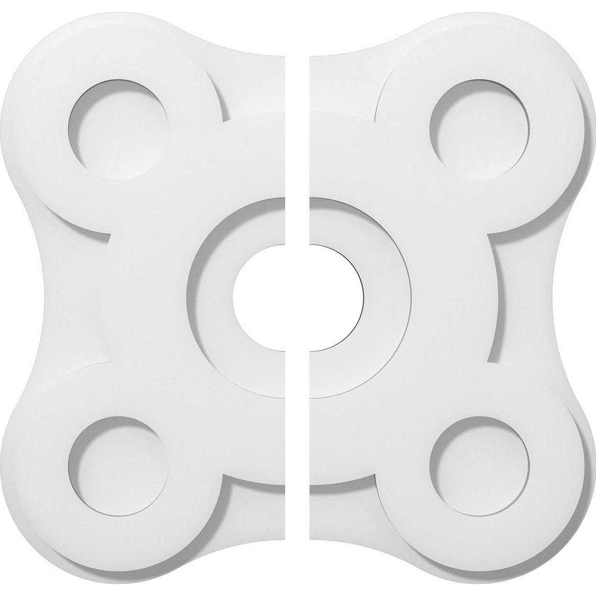 Ekena Millwork CMP16LA2-03000 Luna 16-in W x 16-in L Contemporary White PVC Split Ceiling Medallion