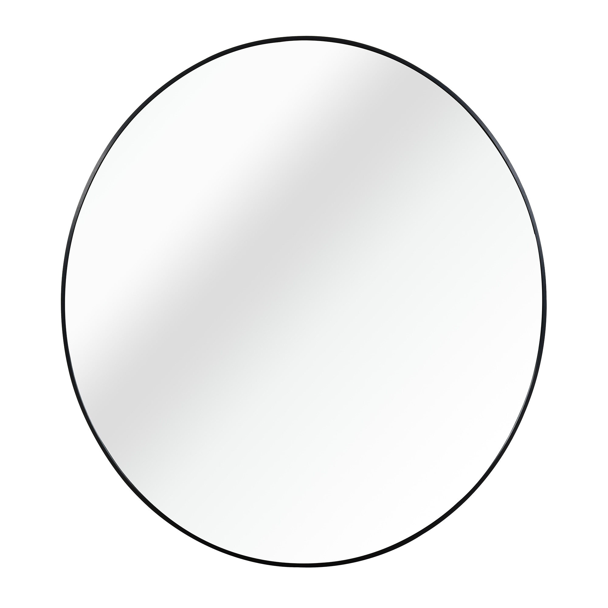 Bybafun - 32-in W x 32-in H Round Black Framed Wall Mirror