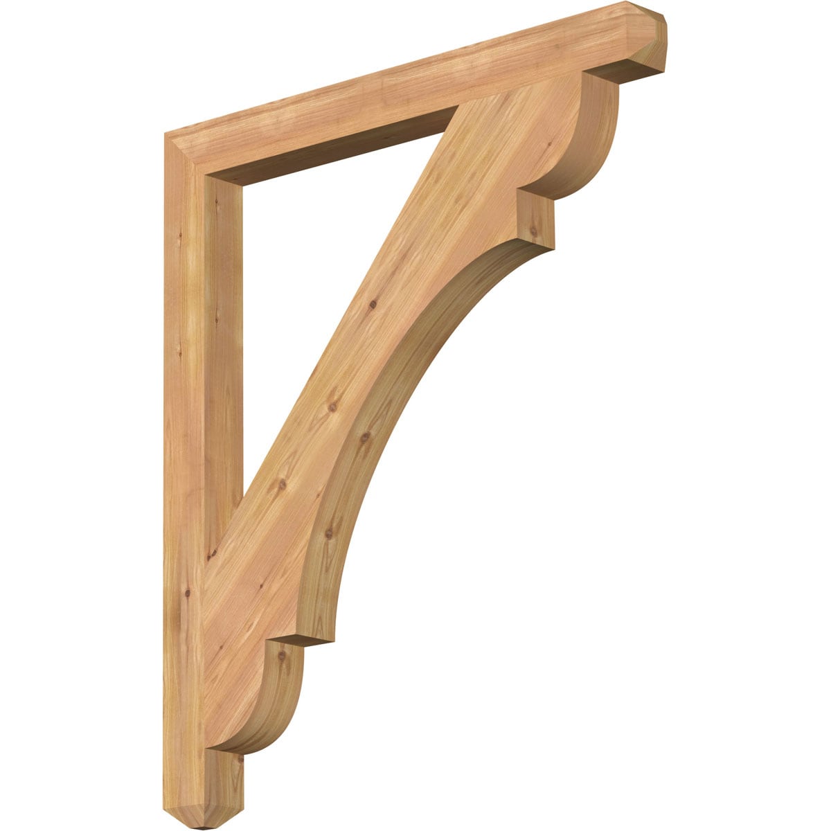 Ekena Millwork BKT04X38X44OLY04SWR Olympic craftsman smooth 3-1/2-in x 38-in x 44-in Western red cedar Brown Wood Standard bracket