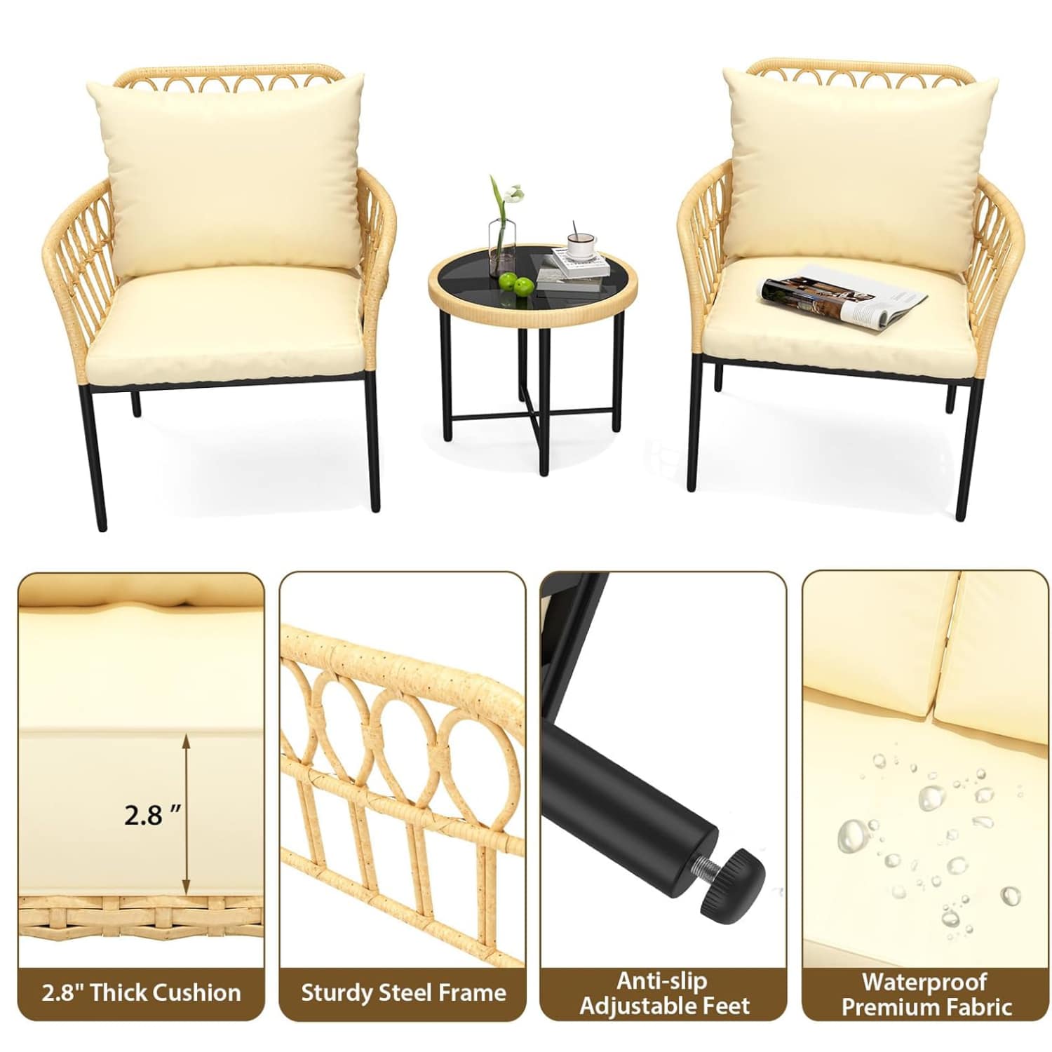 Qeetex GWPHO-34TYUSSE Patio-Conversation-Sets - View #5