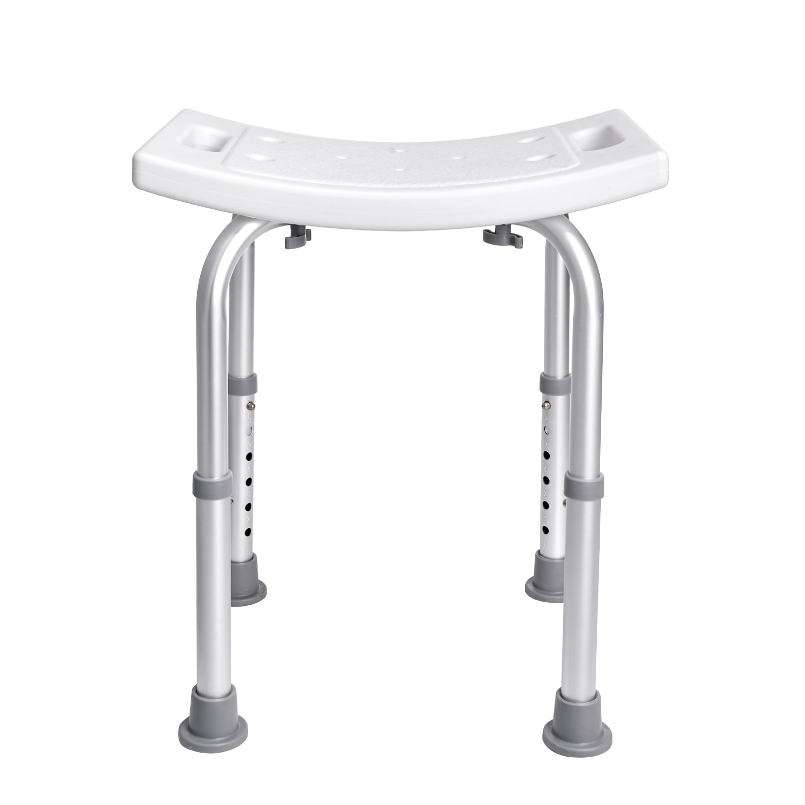 GIVIMO Shower Chair Adjustable Height Shower Stool with Built In Handles 6 Height Settings 14.2-in to 19.09-in 350-lb Static Capacity Non Slip Feet and Drainage Holes for Shower or Tub