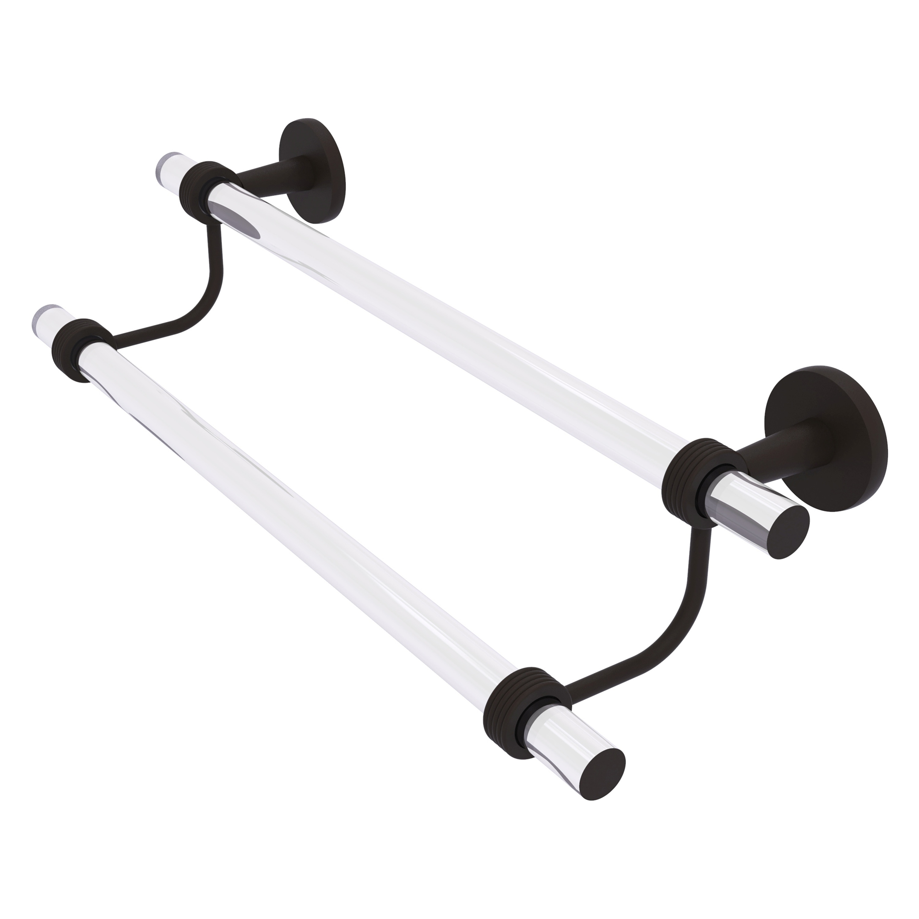 Allied Brass CV-72G-18-ORB Clearview 18-in double Oil-rubbed bronze Wall mount Double Towel Bar