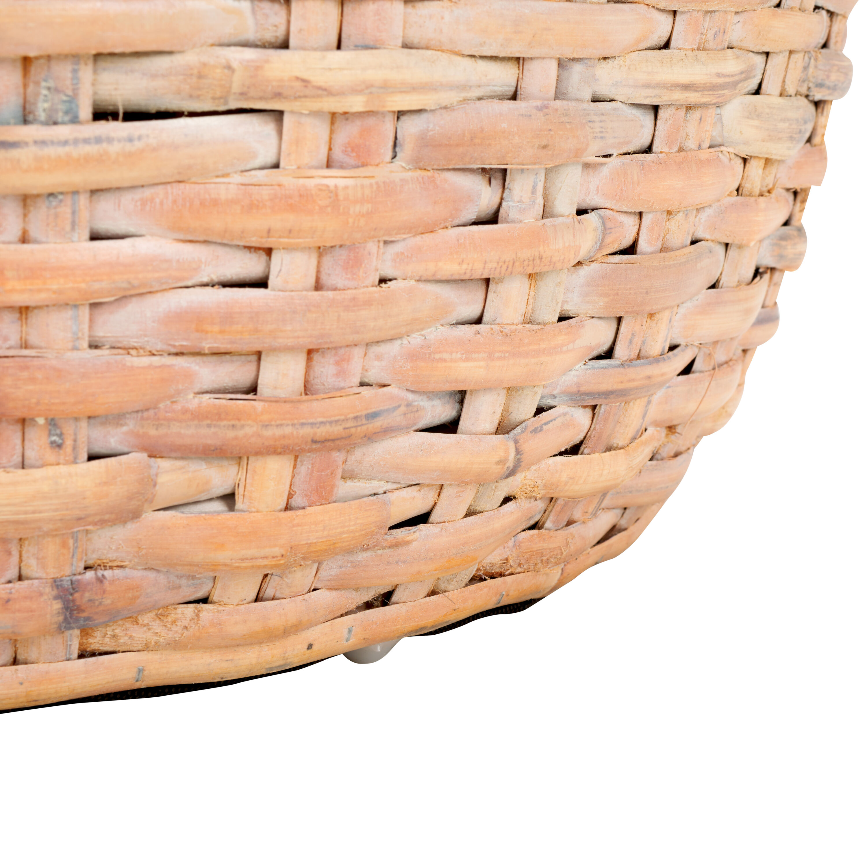 Natural White Wash Wood and Rattan Round Coffee Table