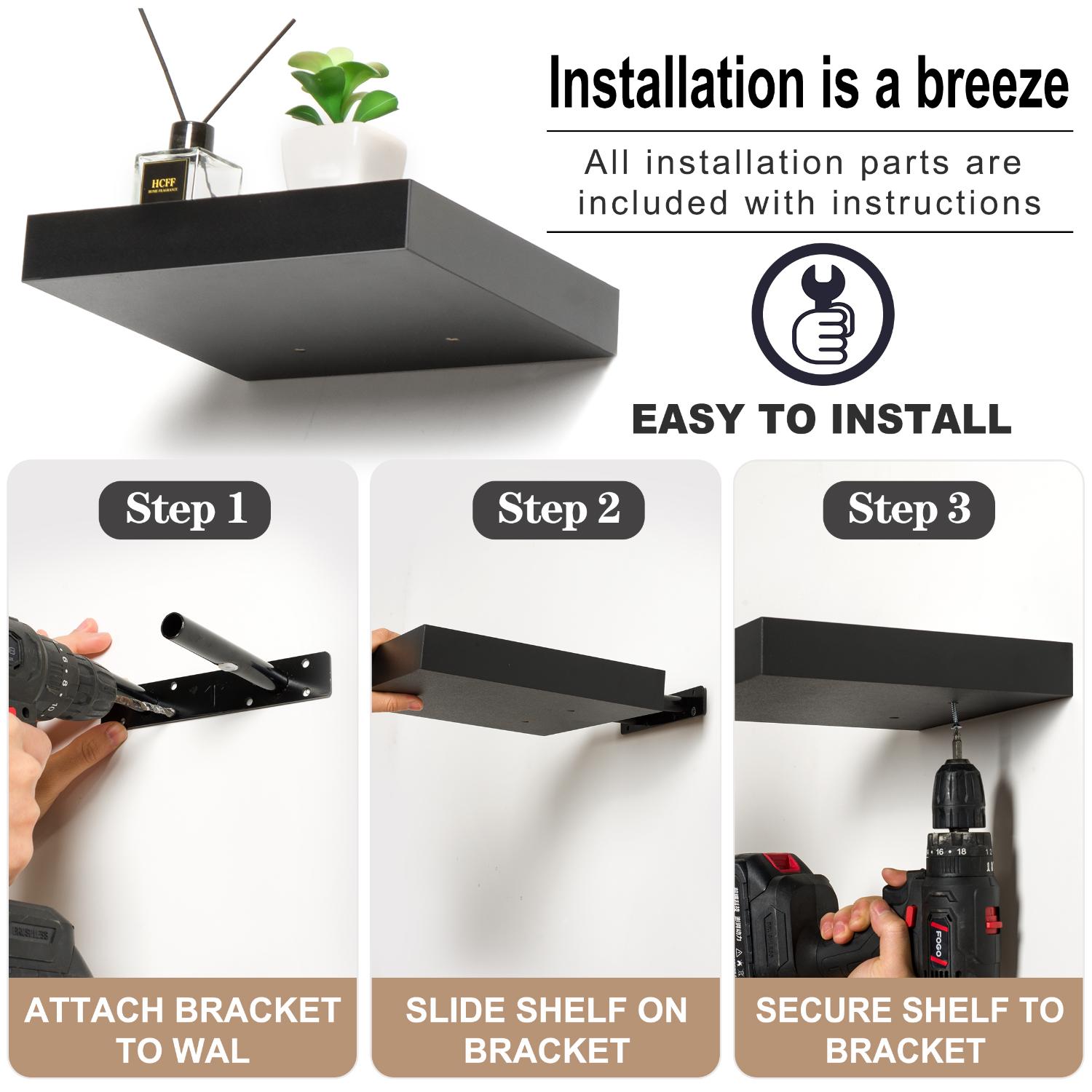 SORBUS WD-TIL4-BLK Wall-Mounted-Shelving - View #3