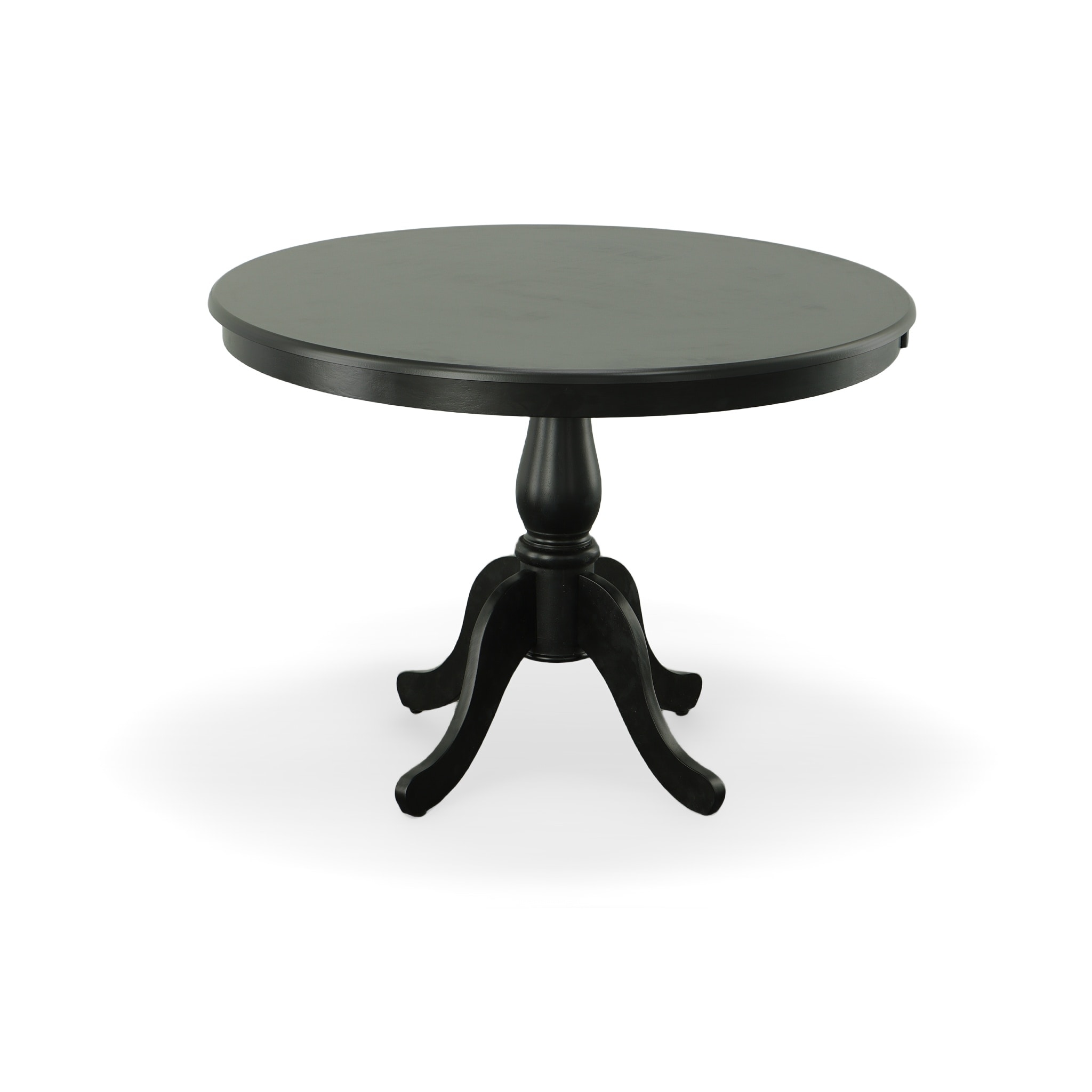 Carolina Cottage 3042T-AB Fairview Antique black Round Traditional Dining Table, Wood with Antique black Composite Pedestal Base 42-in L x 30-in H
