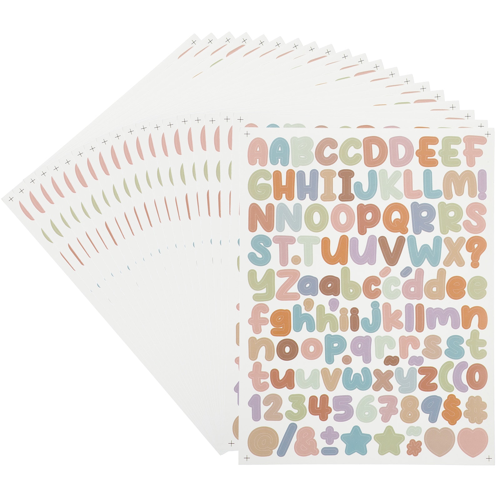 PATIKIL 20 Sheets Letter Stickers 2240pcs 1/2 Inch Small Vinyl Letter Number Stickers for Mailbox Poster Board Scrapbooking Bottle Classroom Decor Morandi