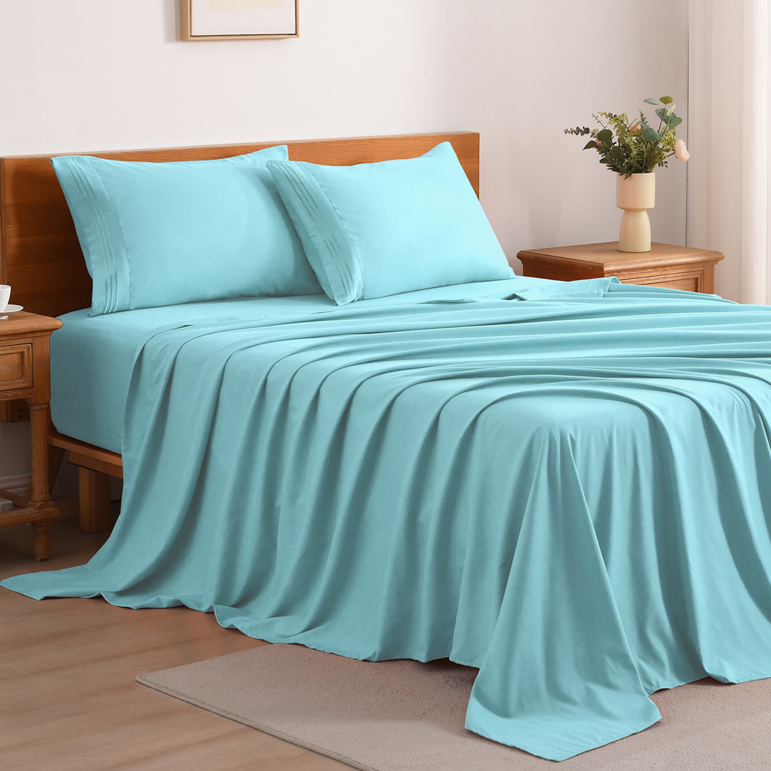 MarCielo S4PCS F AQUA BLUE Sheet-Sets - View #2