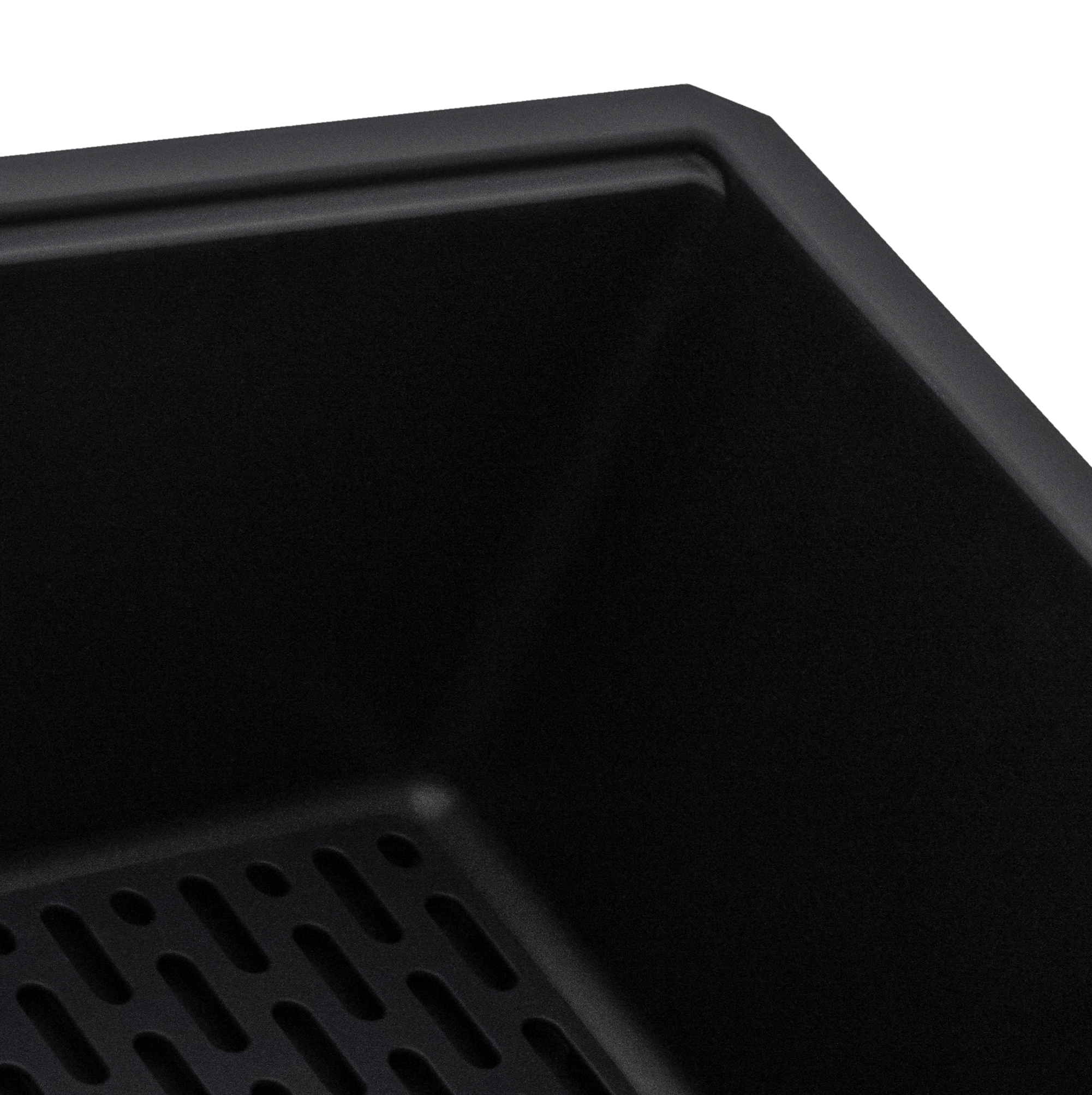 Midnight Black Granite Composite Undermount Single Bowl Kitchen Sink