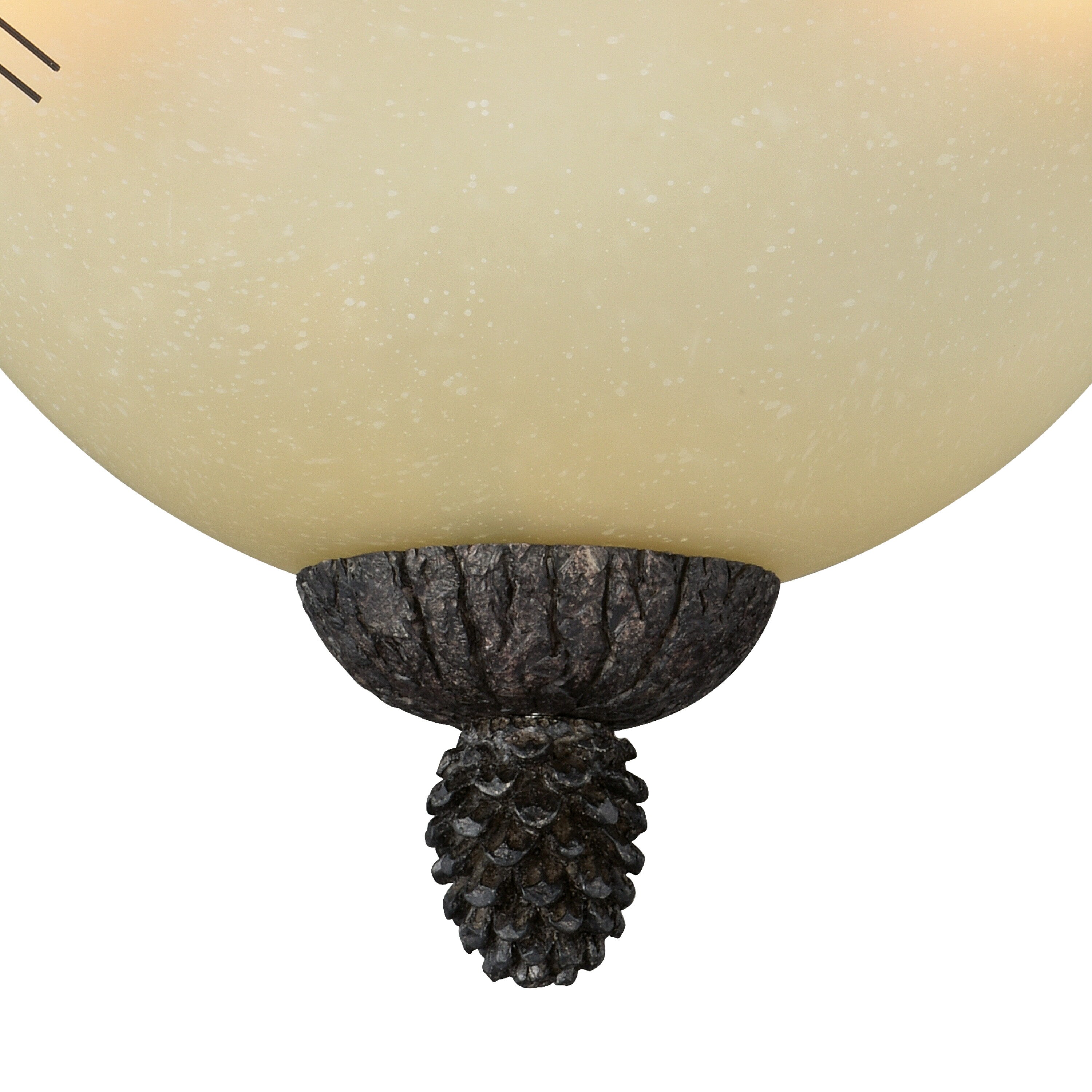 Sierra Rustic 18" Matte Black and Bronze Ceiling Light with Frosted Glass