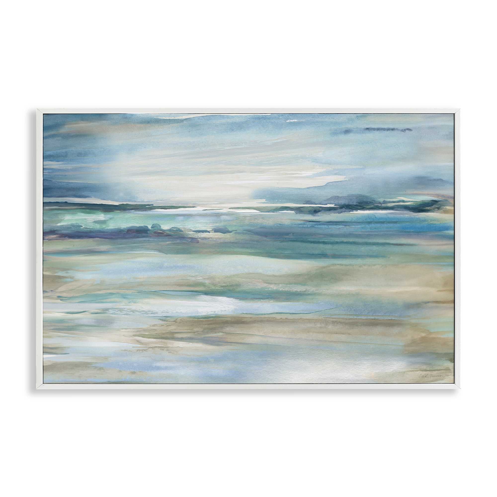 Stupell Industries BS-164-WFR-16X24 Gradient Ocean Waves White Framed Giclee Art By Carol Robinson 24 x 16