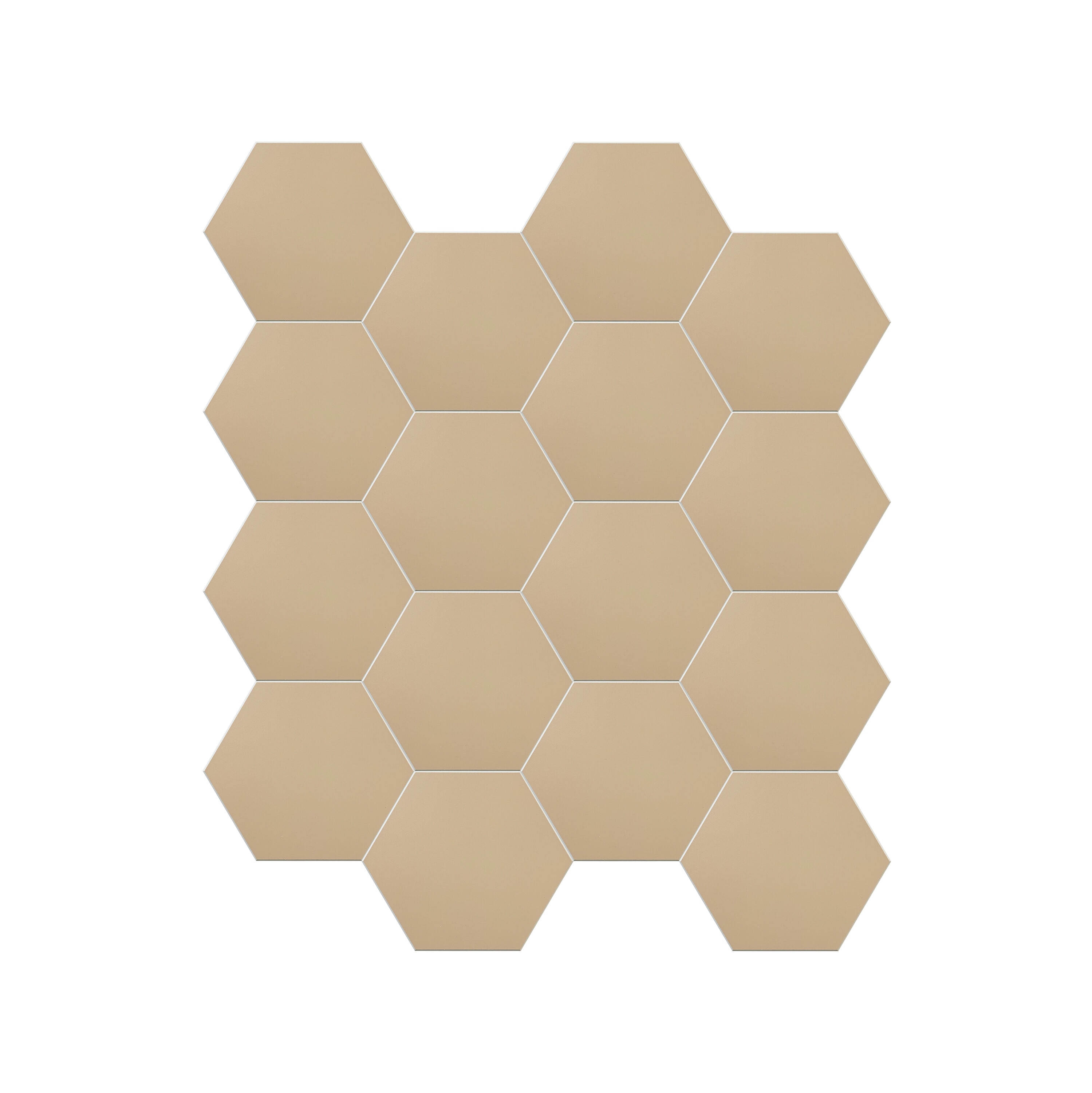 Latte Hexagon Stone Composite Peel & Stick Wall Tile