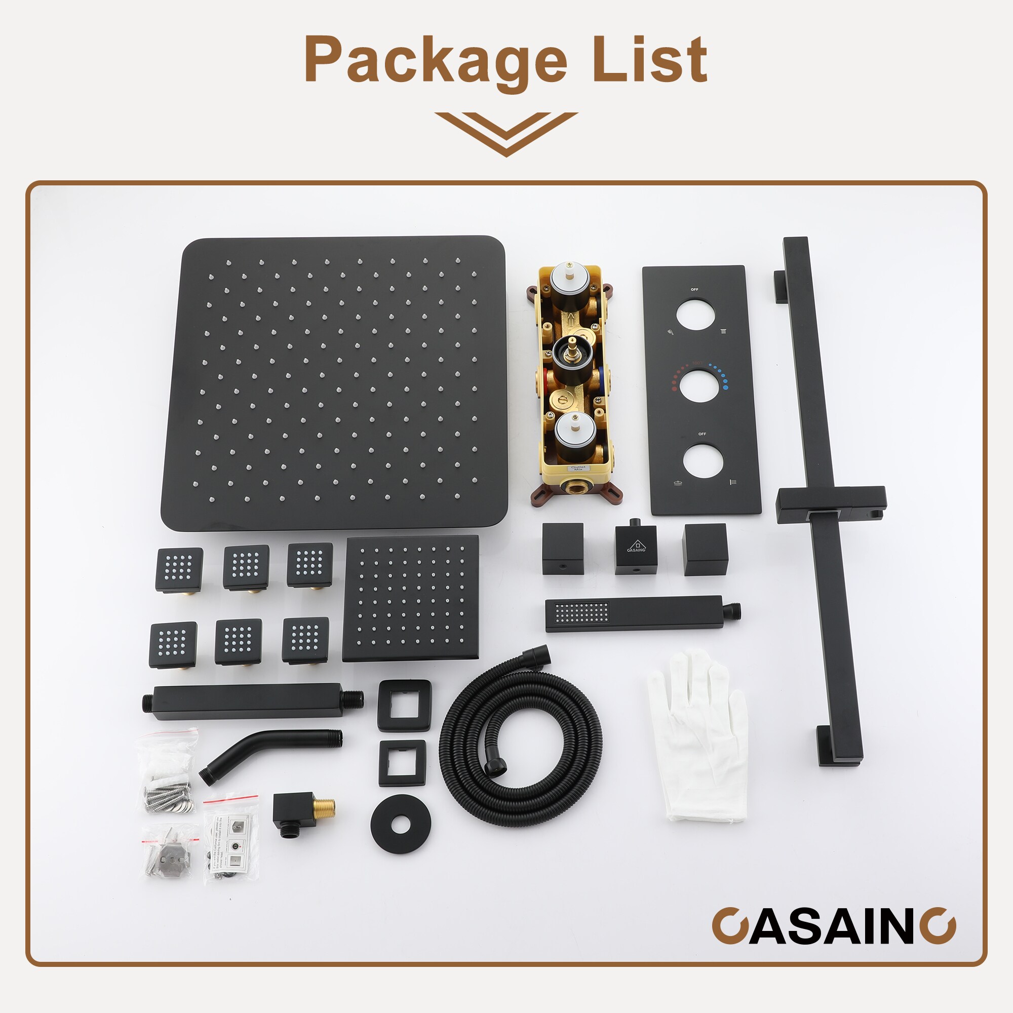 CASAINC KCHS0019-16MB Showerhead-Bar-Panels - View #6