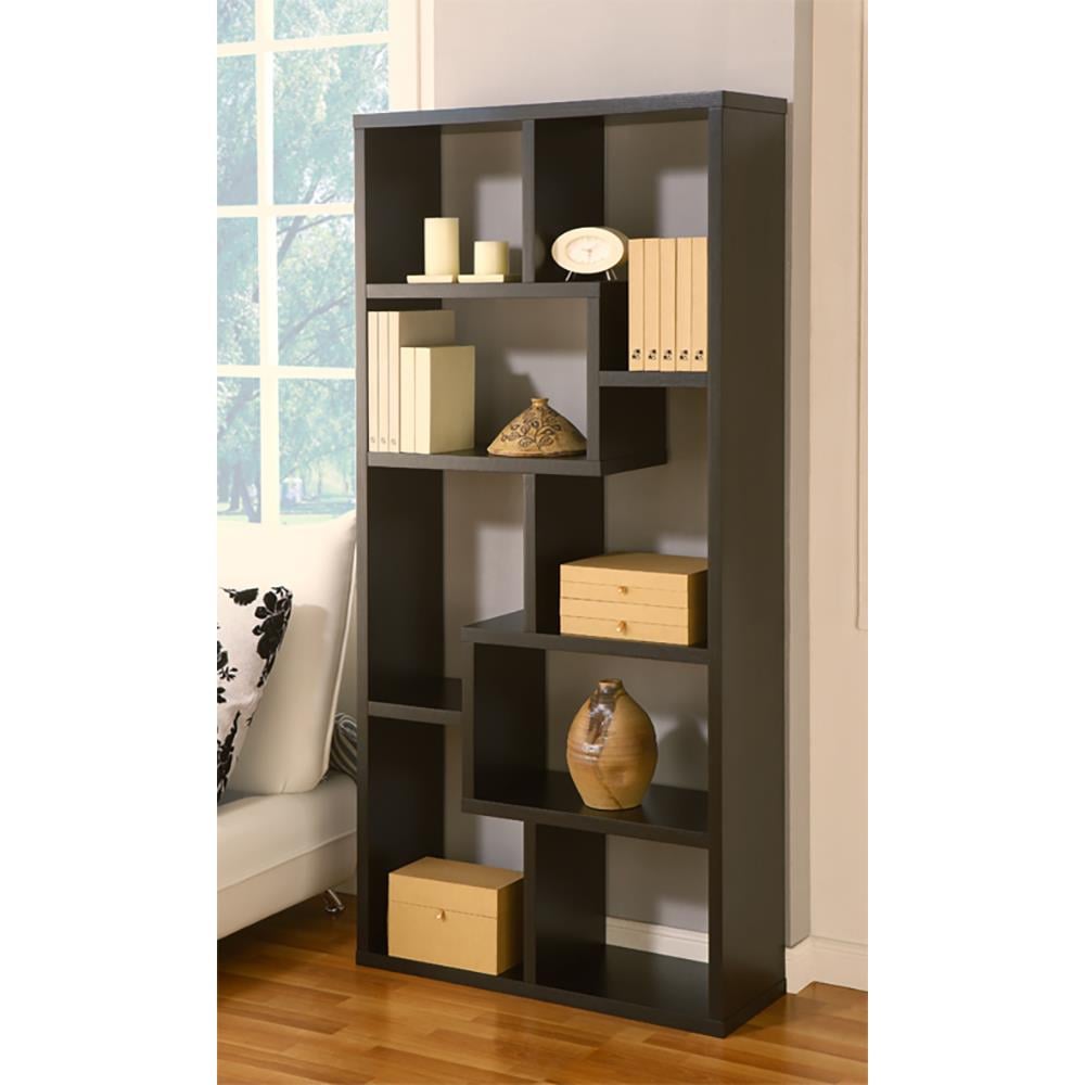 Furniture of America Kelwebb Black 8-Shelf Bookcase (35.5-in W x 71-in ...