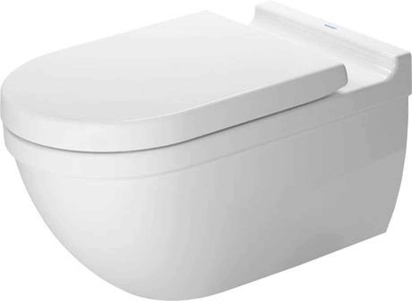 Duravit 2226090092 Starck Wall Mounted Compact Elongated Toilet Bowl with Concealed Trapway in White