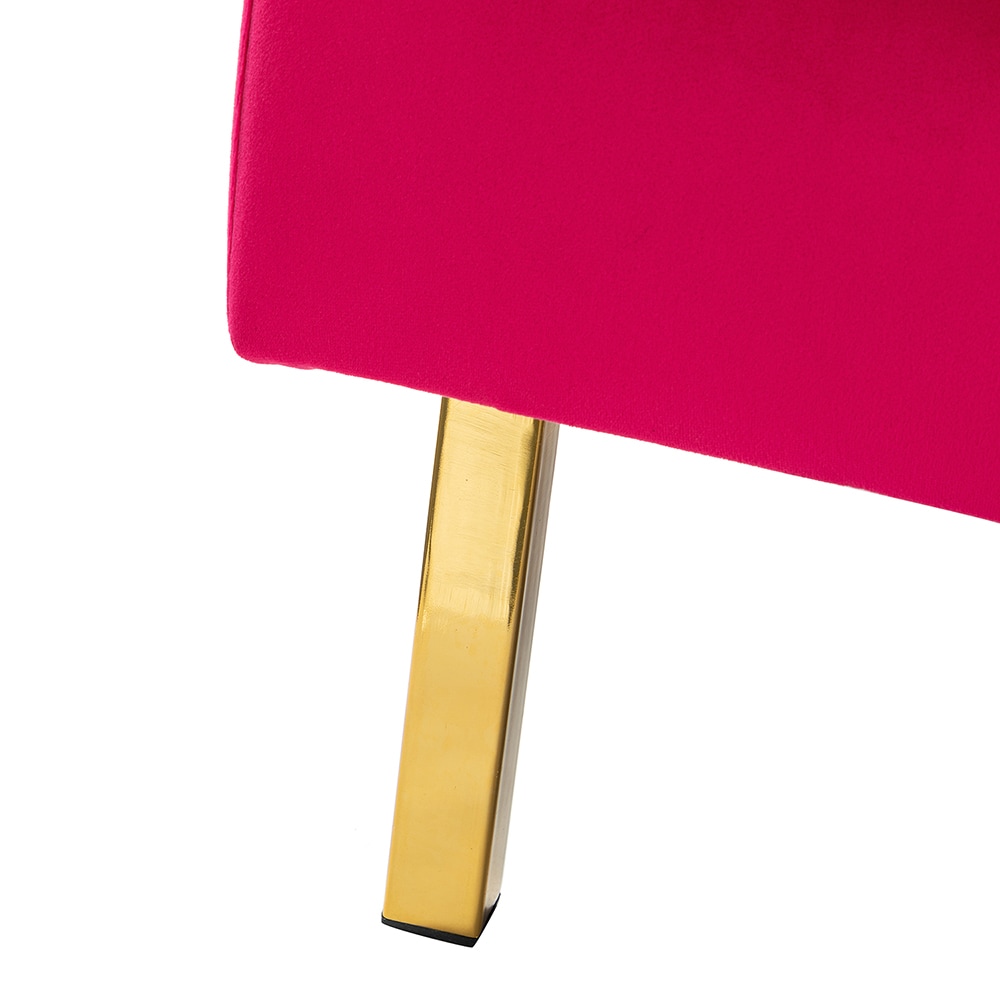 Fuchsia Velvet Accent Chair with Gold Metal Legs