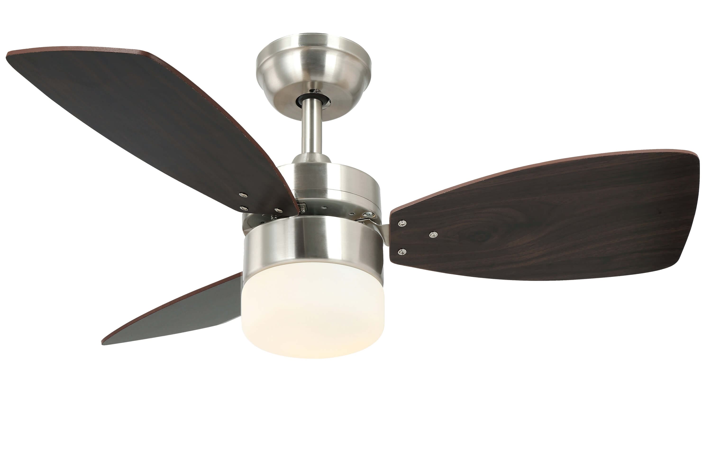 CASAINC CASASLF01 Ceiling fan 36-Inches Brown with Silver Blades Indoor Downrod mount Standard Ceiling Fan With Light and Remote ( 3 -Blade)