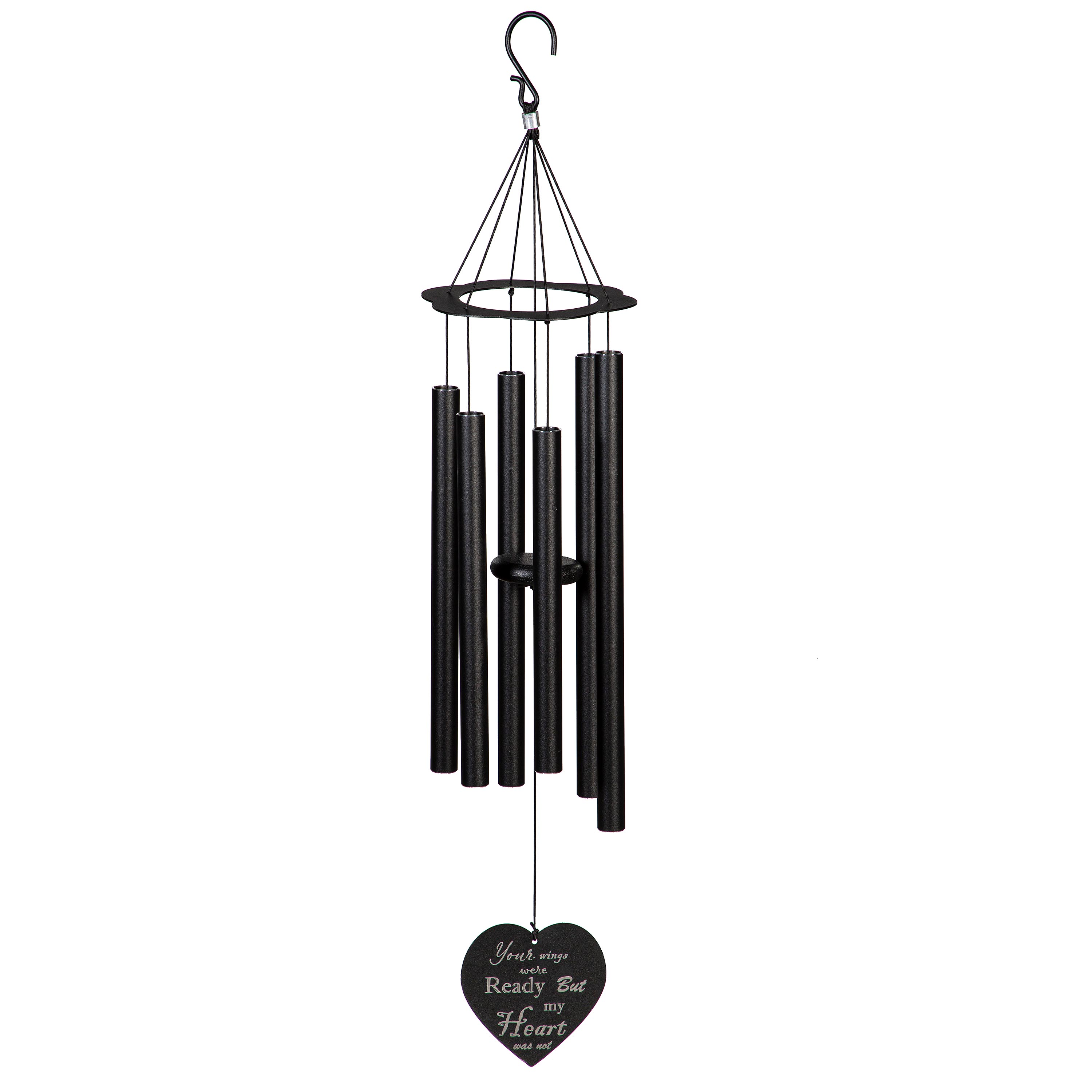 Evergreen 2WC2445 30-Inches Black Metal Modern Wind Chime