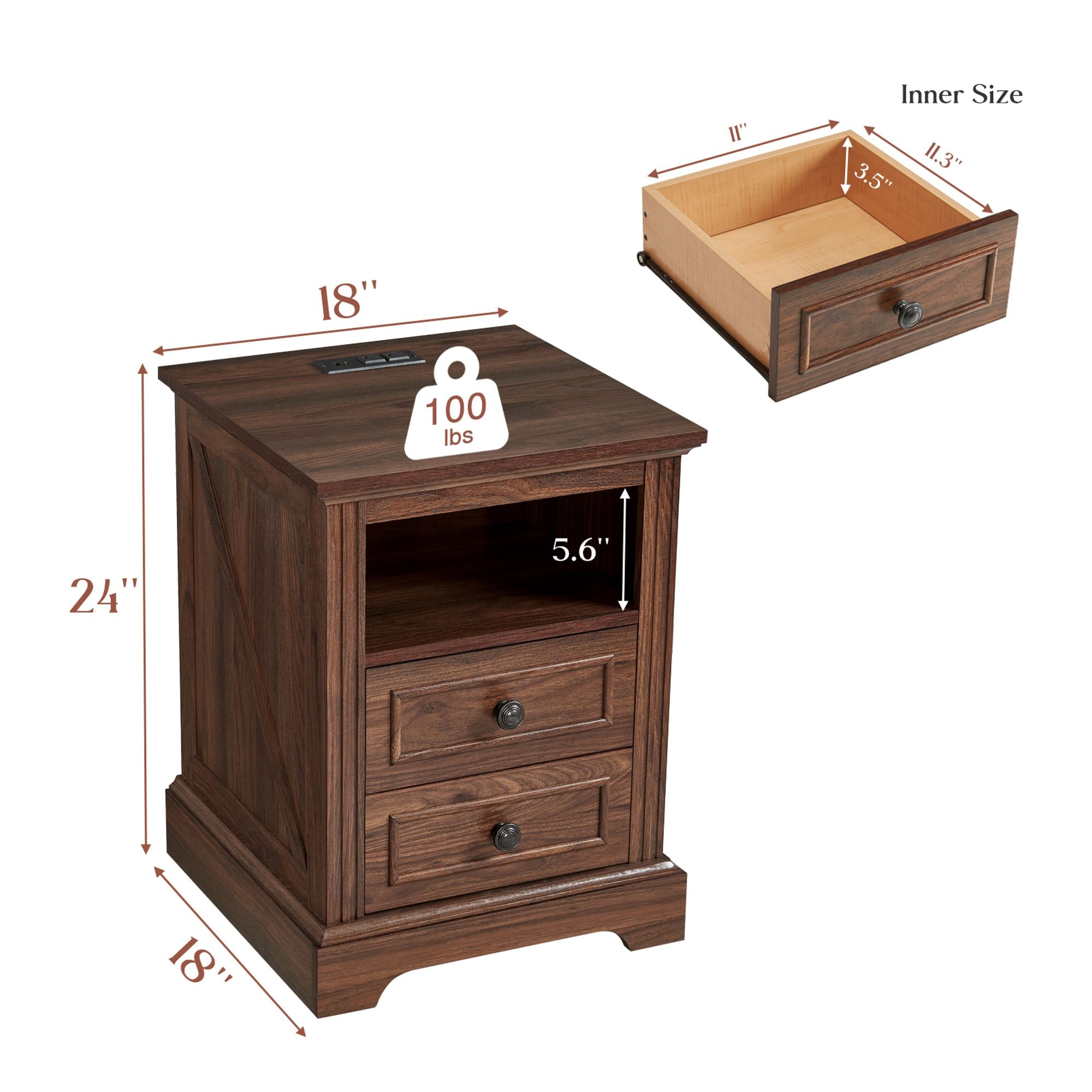 QUW QT001-18TDSTBR nightstands - View #3