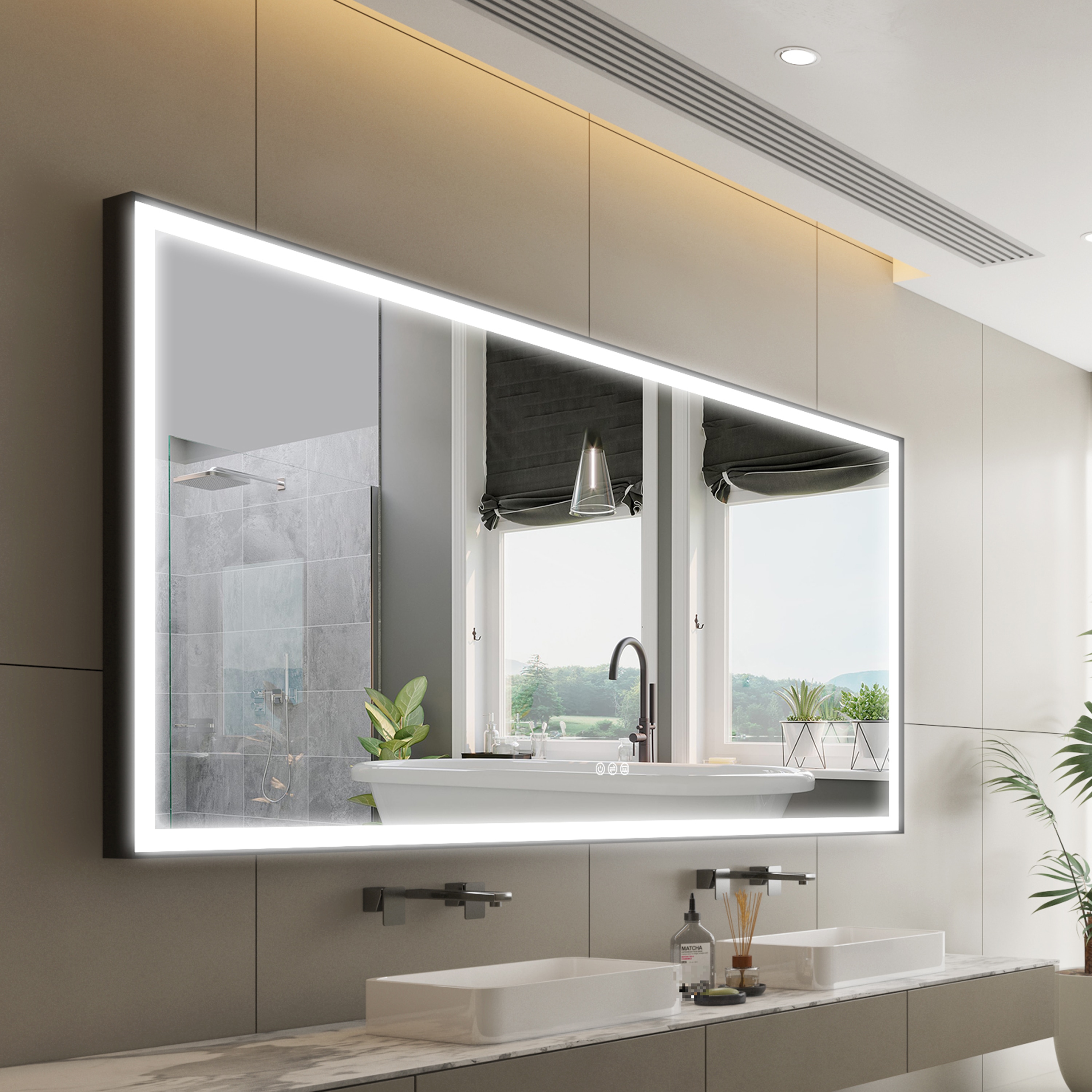 Forclover FLW-ER8442B Framed-Bath-Mirrors - View #2