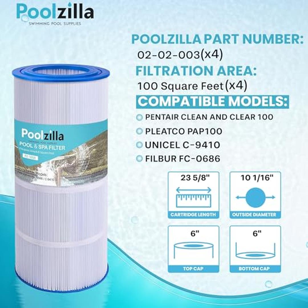 Poolzilla PZ-100A-4PCK Pool-Filter-Skim-Sys-Parts - View #2