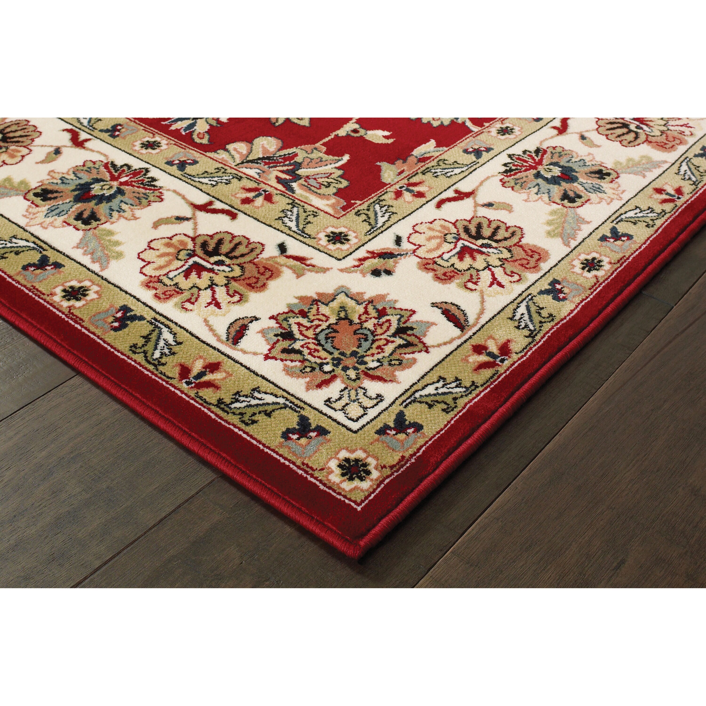 Style Selections Koralin 10 x 13 Red Indoor Floral/Botanical Oriental Area Rug | M005R10L