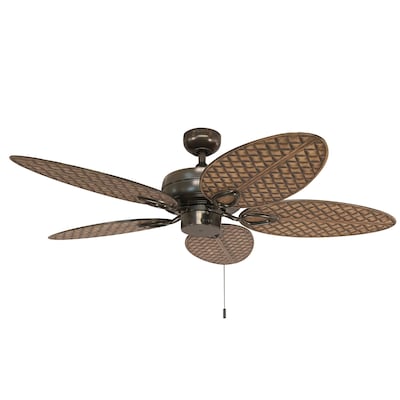 Harbor Breeze Tilghman II 52-in Bronze Indoor/Outdoor Downrod or Flush  Mount Ceiling Fan (5-Blade) in the Ceiling Fans department at Lowes.com