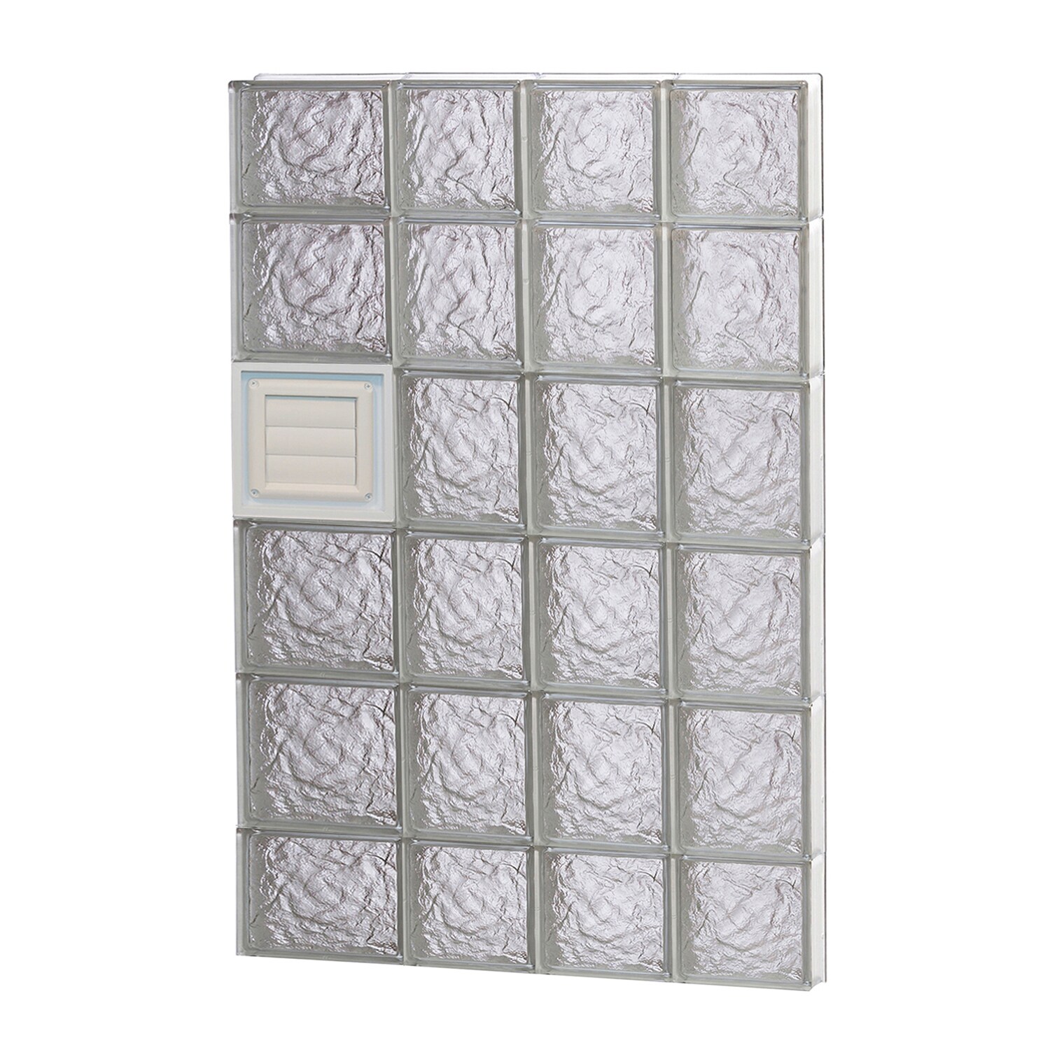 REDI2SET D2644IS Ice Glass 25-in x 42-1/2-in Frameless Replacement Dryer vent Glass Block Window