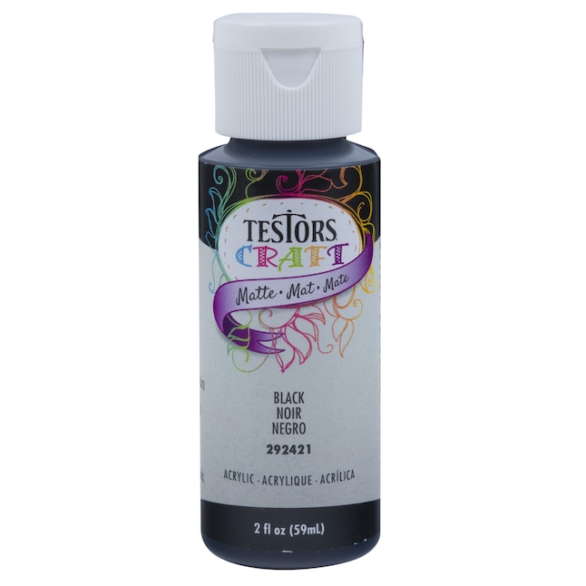 Testors Craft Matte Black Acrylic Paint in the Craft Paint department at