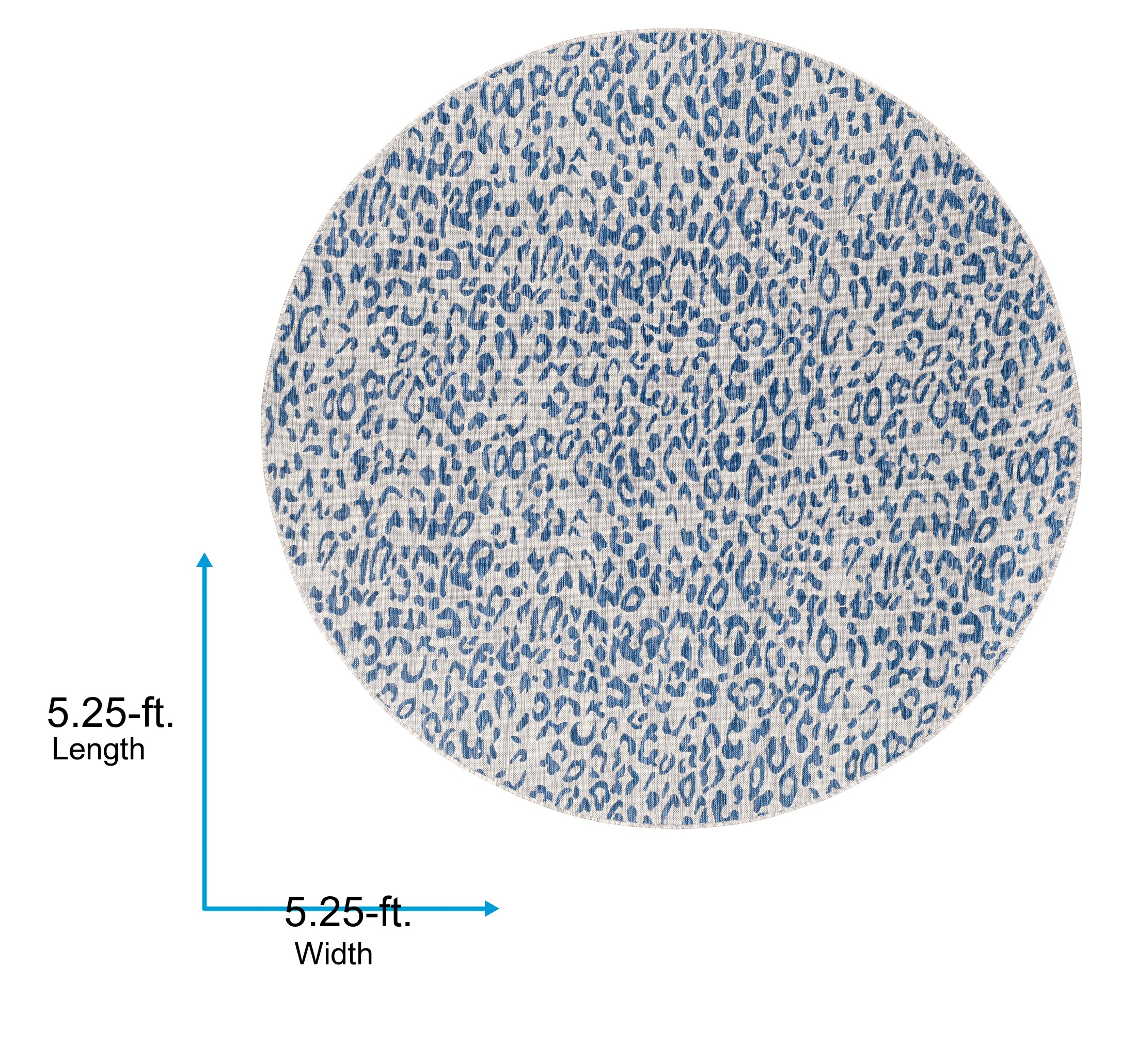 Alem Modern Navy Round Synthetic Leopard Spot Rug
