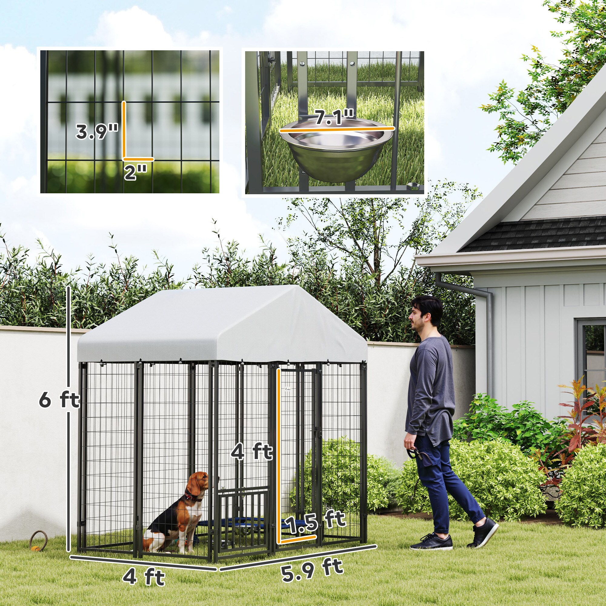 PawHut D02-243V00SR Dog-Pens - Thumbnail View #3